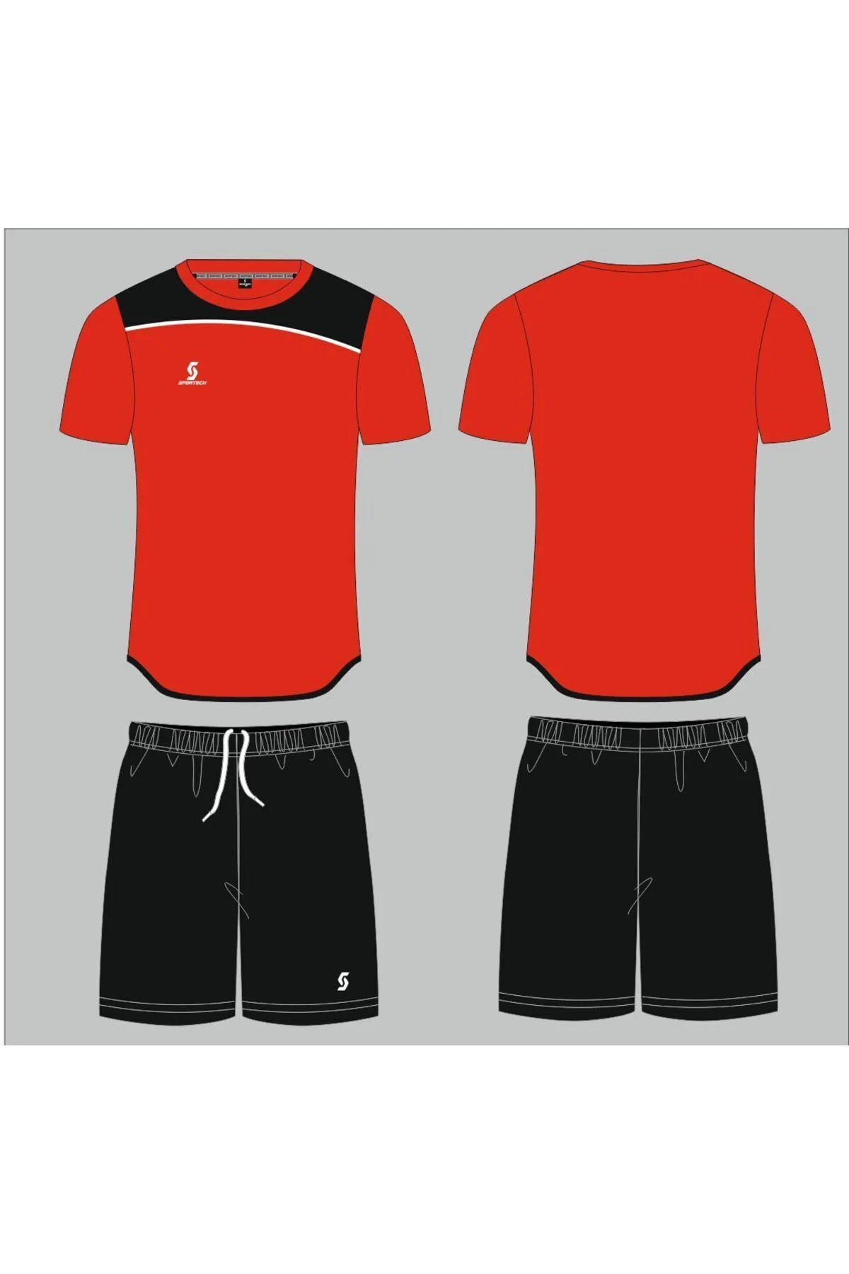 Kırmızı-siyah Forma Takımı K0136 (TEK KELİME ISİM VE NUMARA YAZIL