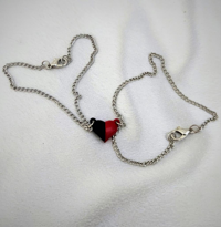 Tükkan Accessories Kirmizi-Siyah Kalp Miknatisli Sevgili Çift Bileklik,,Bff Bilekliğ