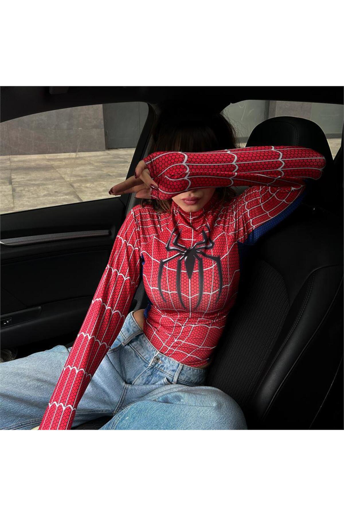 Köstebek Kırmızı Spider Çıtçıtlı Uzun Kollu Body