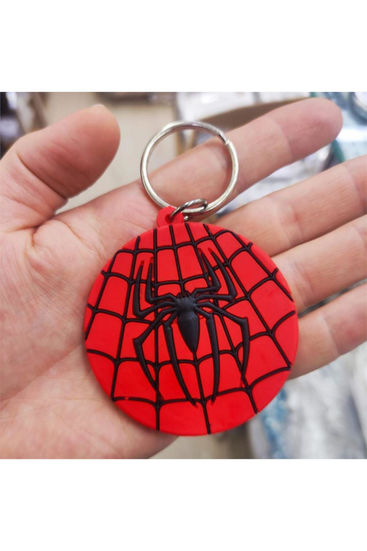 Kırmızı Spider-man Logo Plastik Anahtarlık