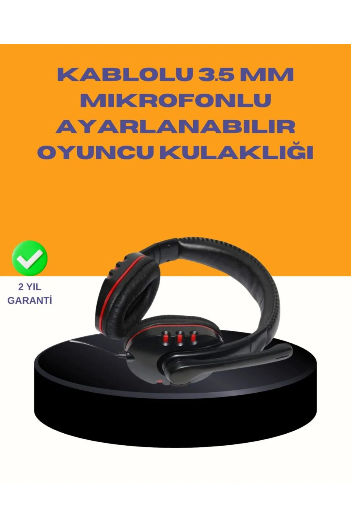 Kırmızı Stereo Kulaklık Yüksek Ses Performansı Dayanıklı Kablo Ve Mikrofonlu Tasarım