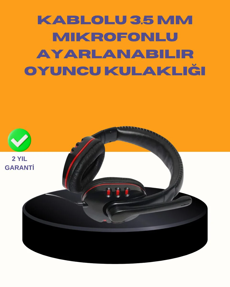 Kırmızı Stereo Kulaklık Yüksek Ses Performansı Dayanıklı Kablo ve
