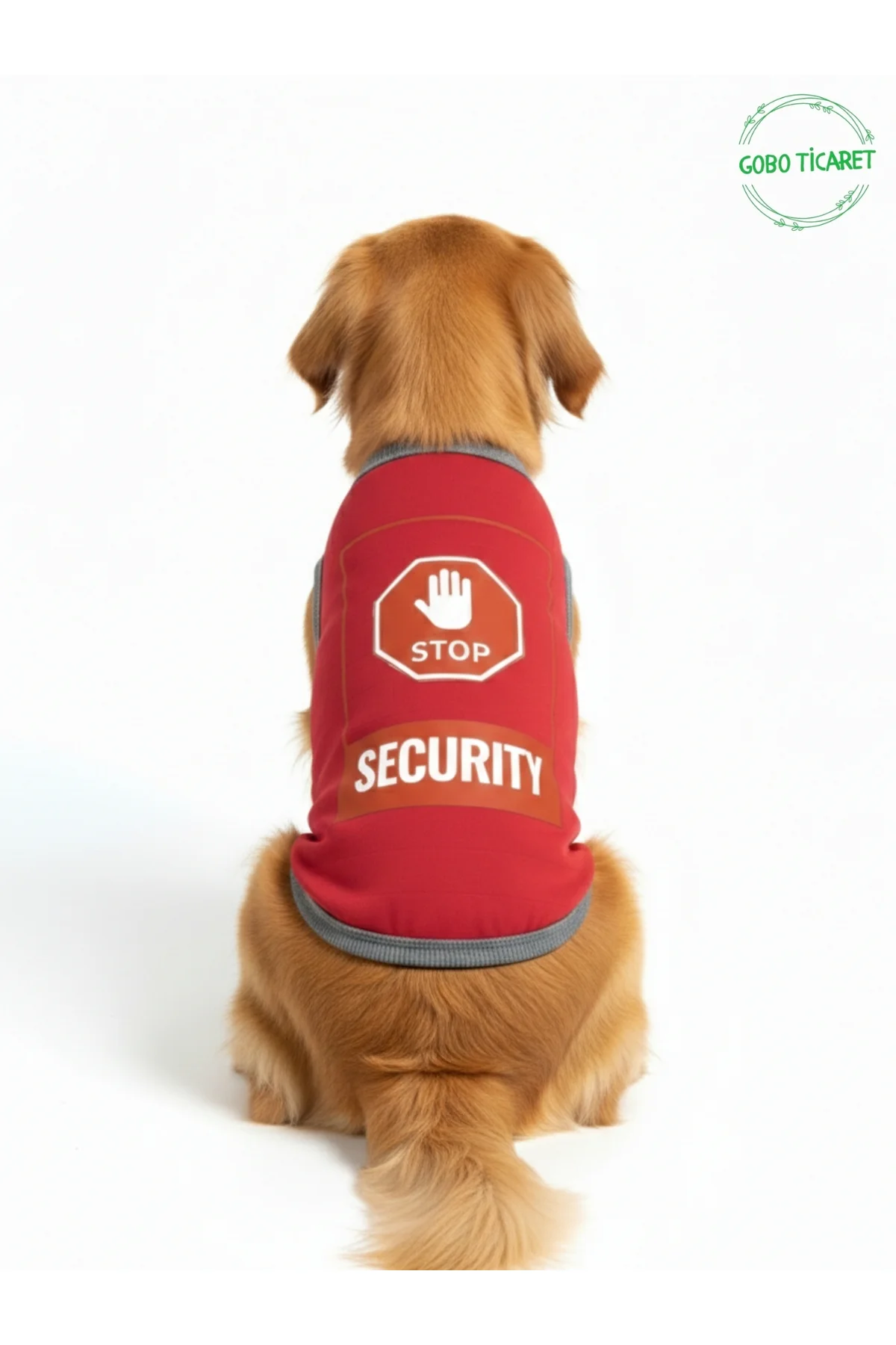 Kırmızı Stop Security (Güvenlik) Baskılı Kedi ve Köpek Kıyafeti T