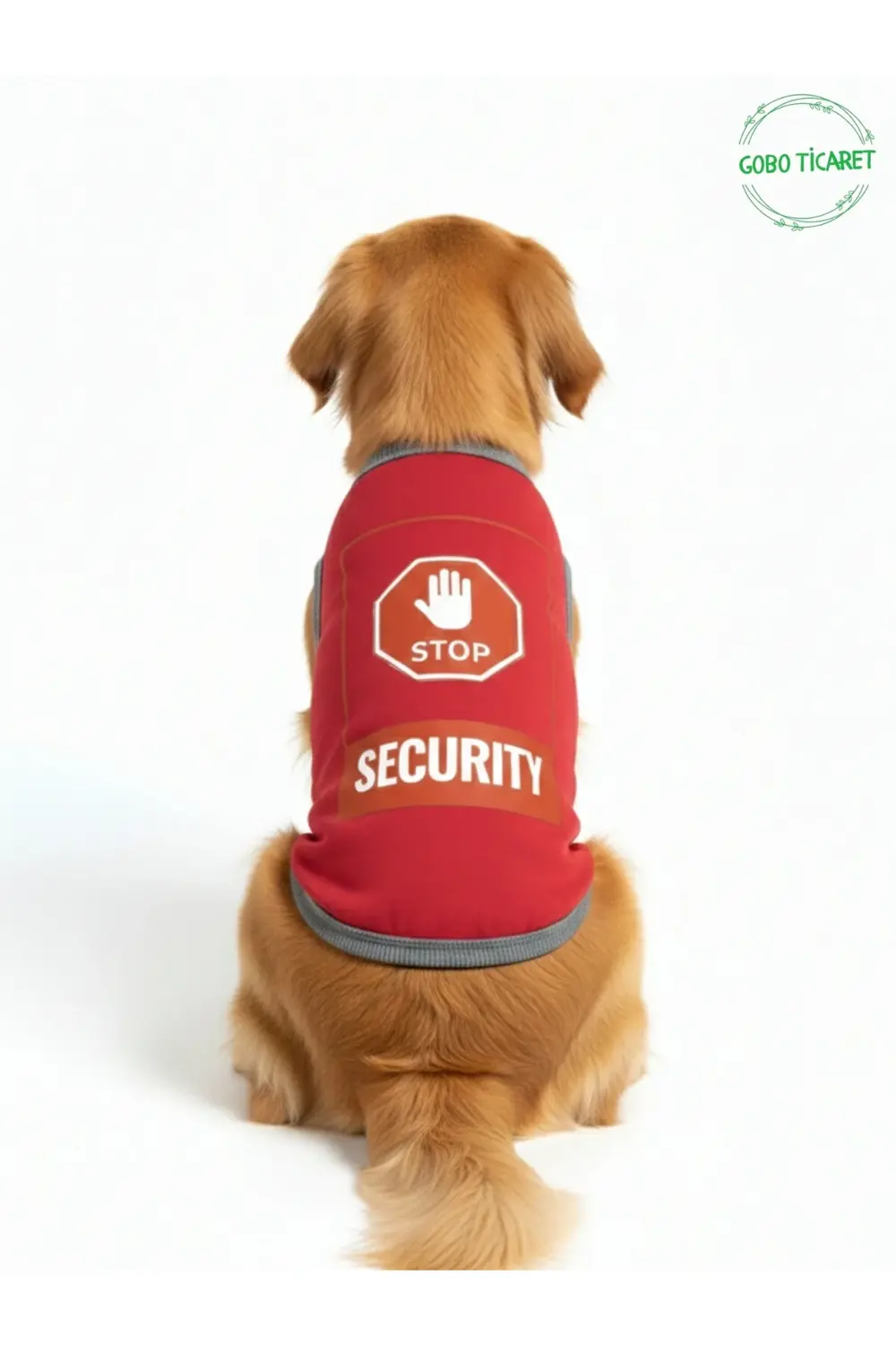 Kırmızı Stop Security (Güvenlik) Baskılı Kedi ve Köpek Kıyafeti T