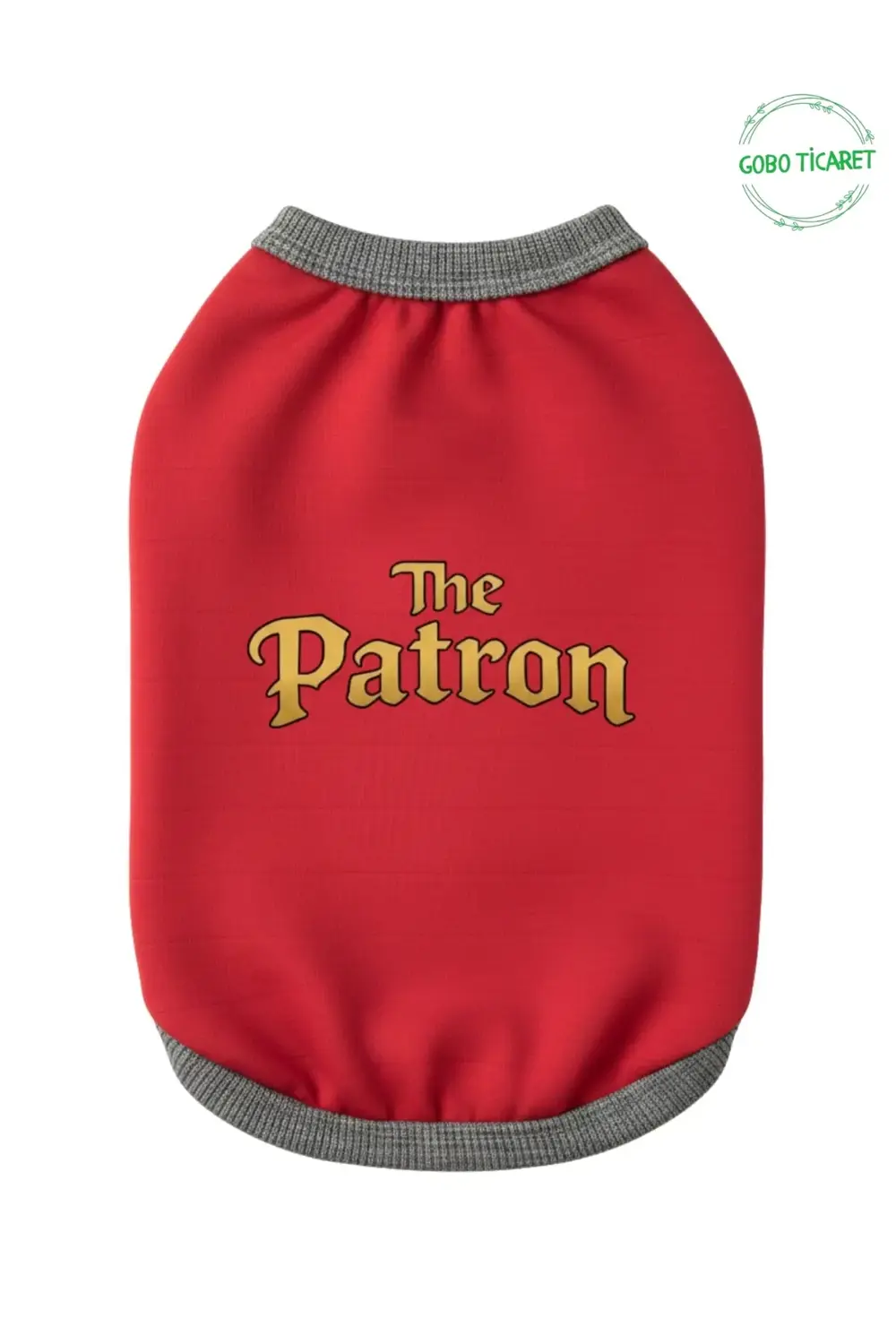 Kırmızı The Patron Yazılı Kedi ve Köpek Kıyafeti Tişörtü Elbisesi