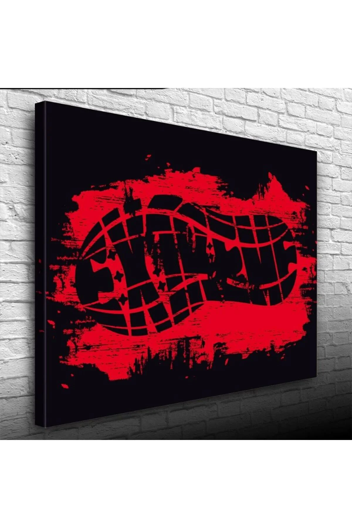 Kırmızı ve Siyah Tonlarda Ayakkabı İzi Kanvas Tablo 50 x 70