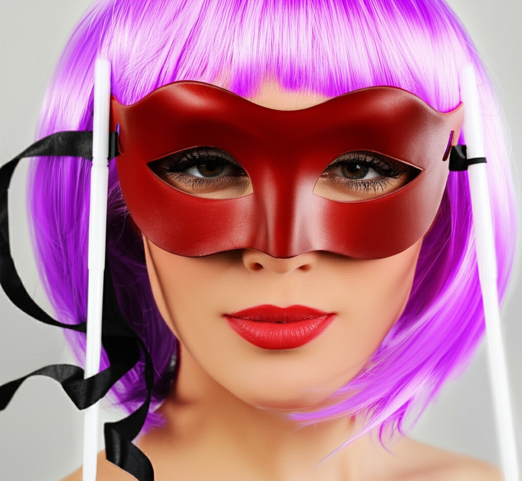 Kırmızı Venedik Masquerade Maskesi - Balo Parti Aksesuarı, Kırmız