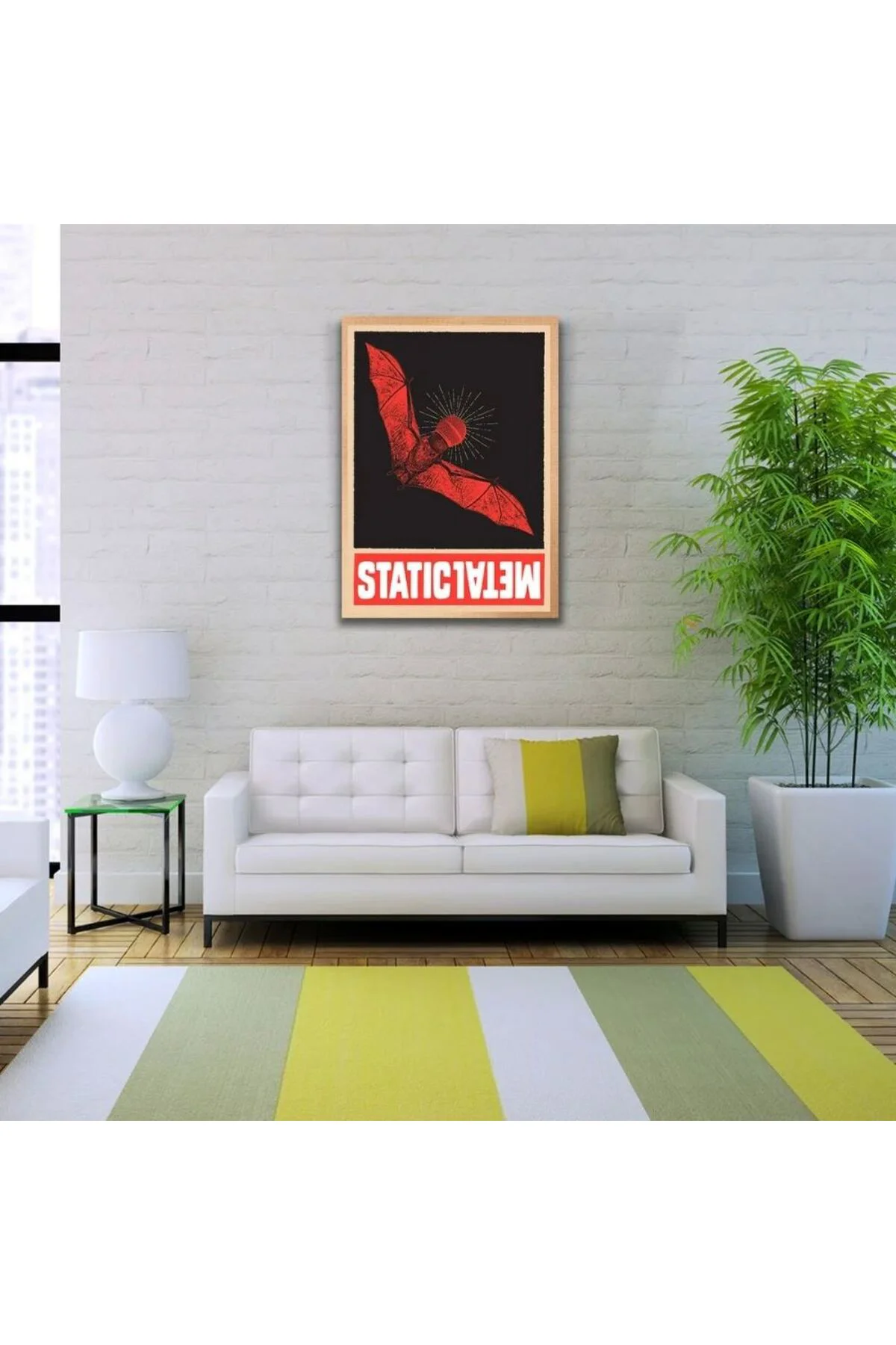 Kırmızı vre Siyah Tonlarda Yarasa Görselli Poster Kanvas Tablo 50 x 70
