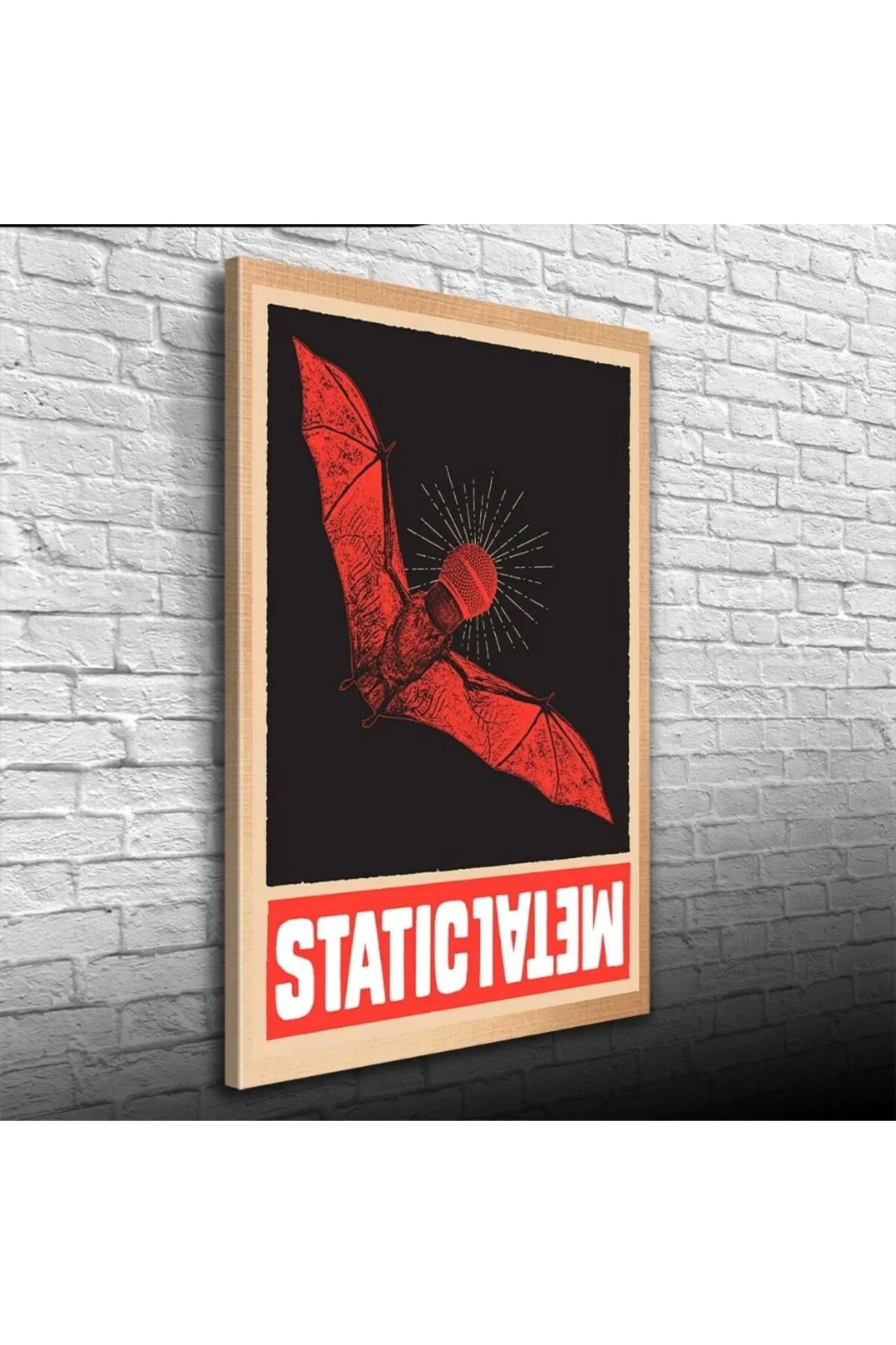 Kırmızı vre Siyah Tonlarda Yarasa Görselli Poster Kanvas Tablo 50 x 70