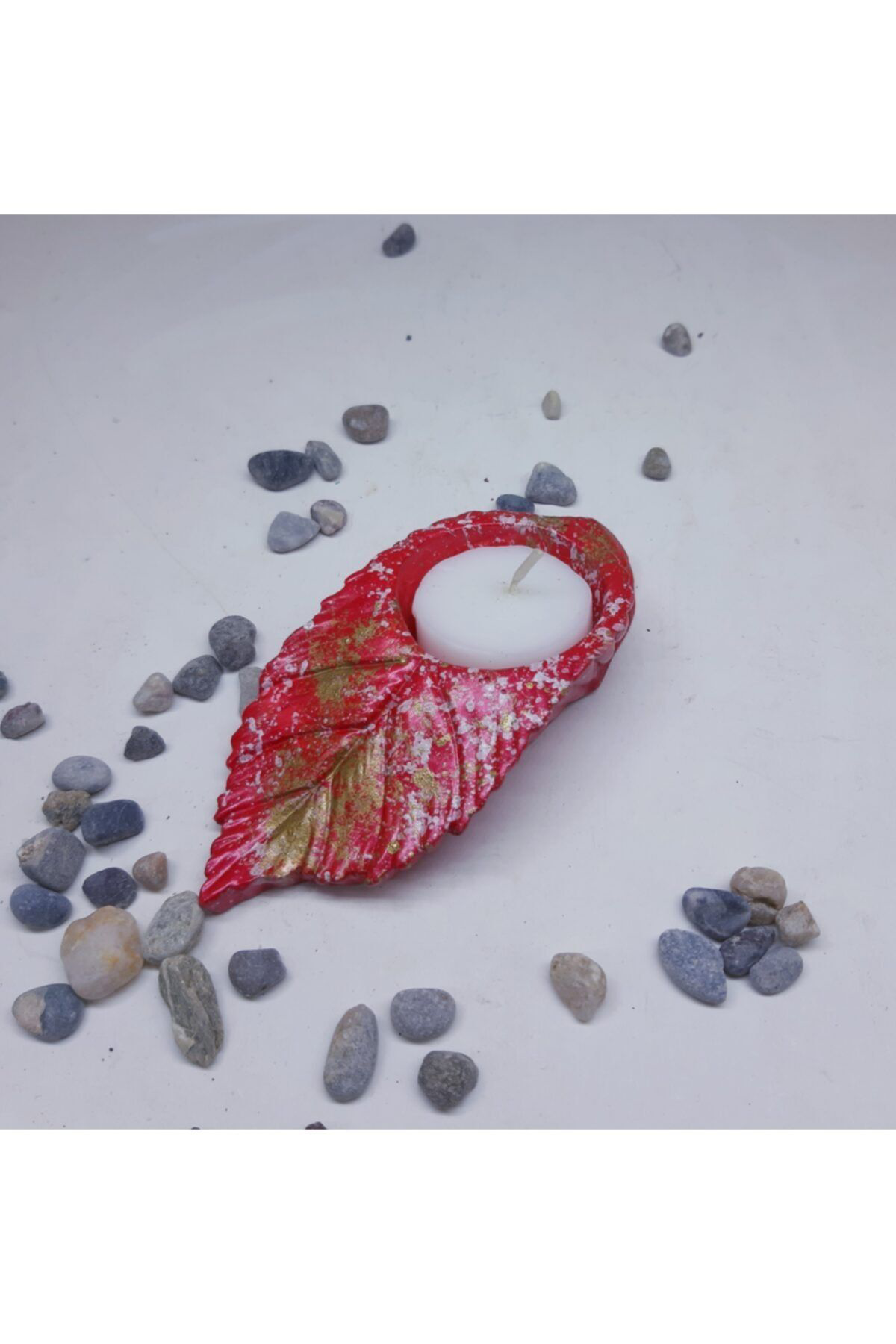 Dodemert Home Kirmizi Yaprak Beton Mumluk