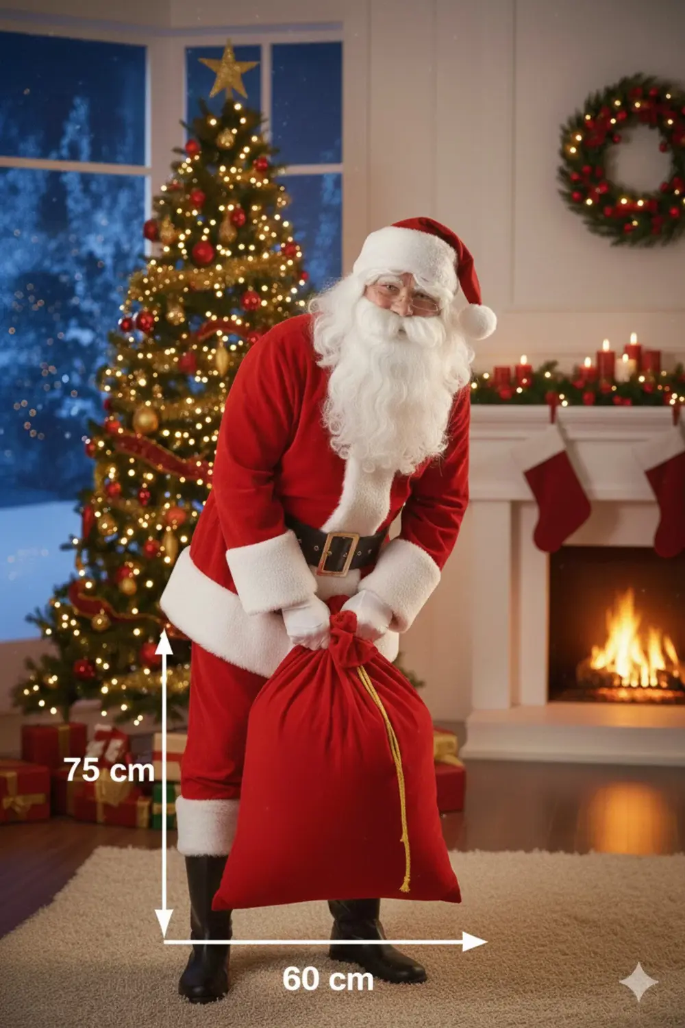 Parti Kırtasiye Kırmızı Yılbaşı Temalı Büyük Noel Baba Hediyelik Kumaş Çuvalı Dek Parti Kırtasiye Kırmızı Yılbaşı Temalı Büyük Noel Baba Hediyelik Kumaş Çuvalı Dek