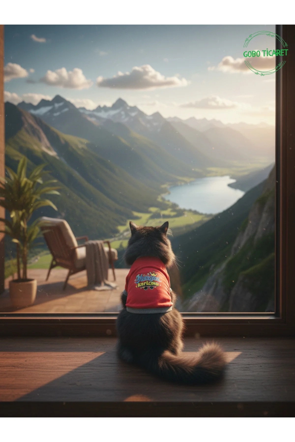 Kırmızı Yürüyen Karizma Yazılı Kedi ve Köpek Kıyafeti Tişörtü Elb