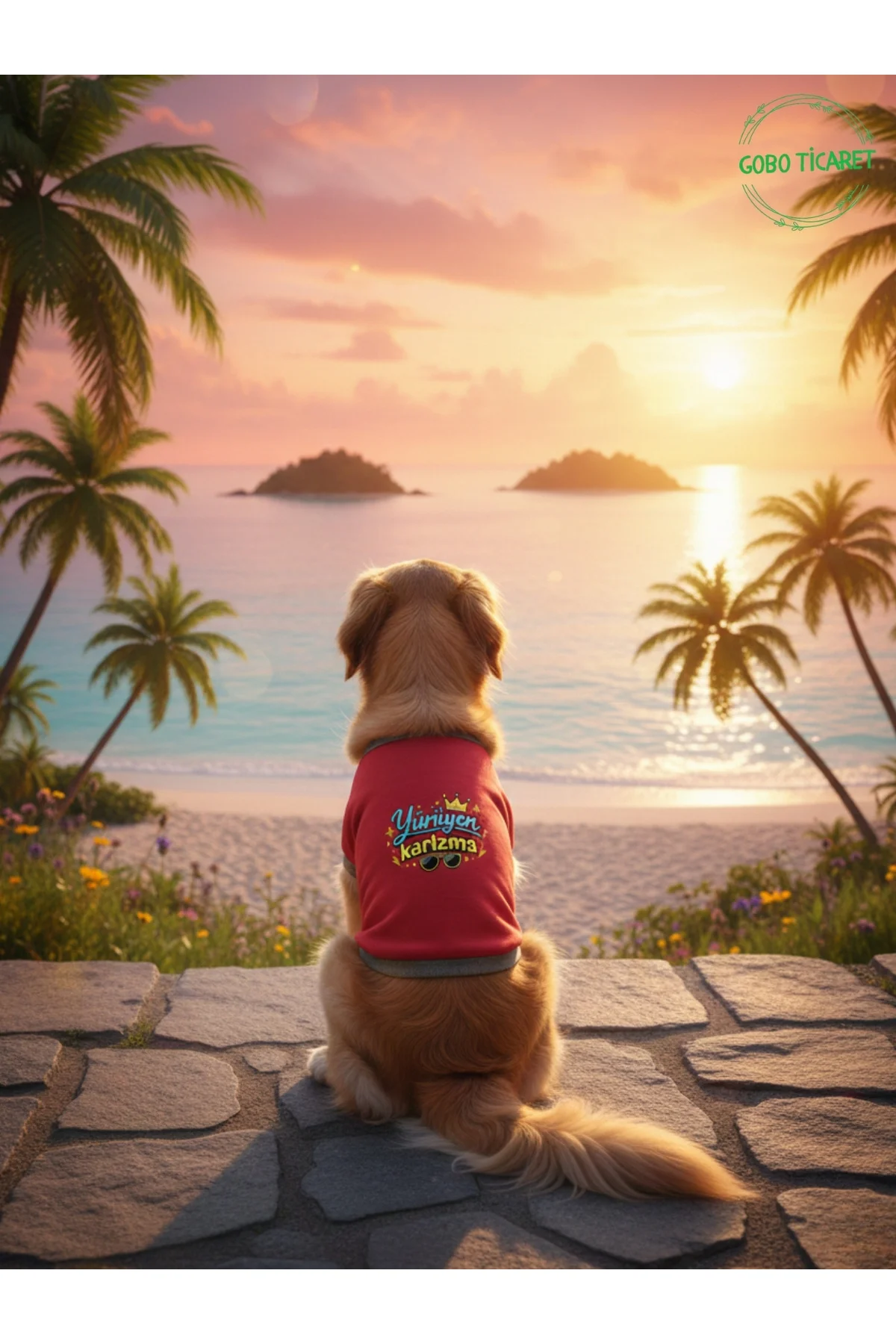 Kırmızı Yürüyen Karizma Yazılı Kedi ve Köpek Kıyafeti Tişörtü Elb