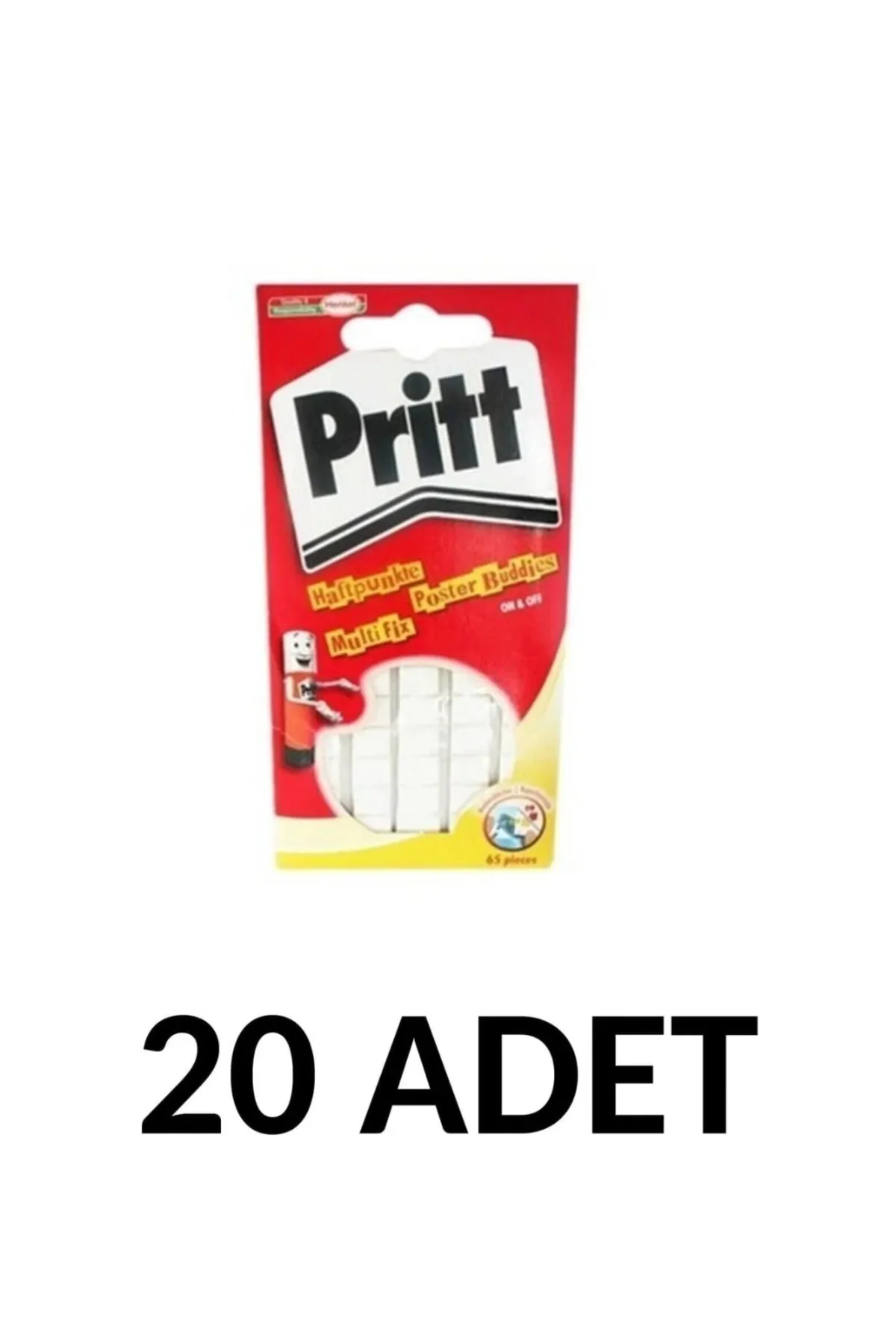 Kırtasiye ve Oyuncak Dünyası Pritt 20 Adet Patafix Multifix Hamur Yapıştırıcı 65 Parça