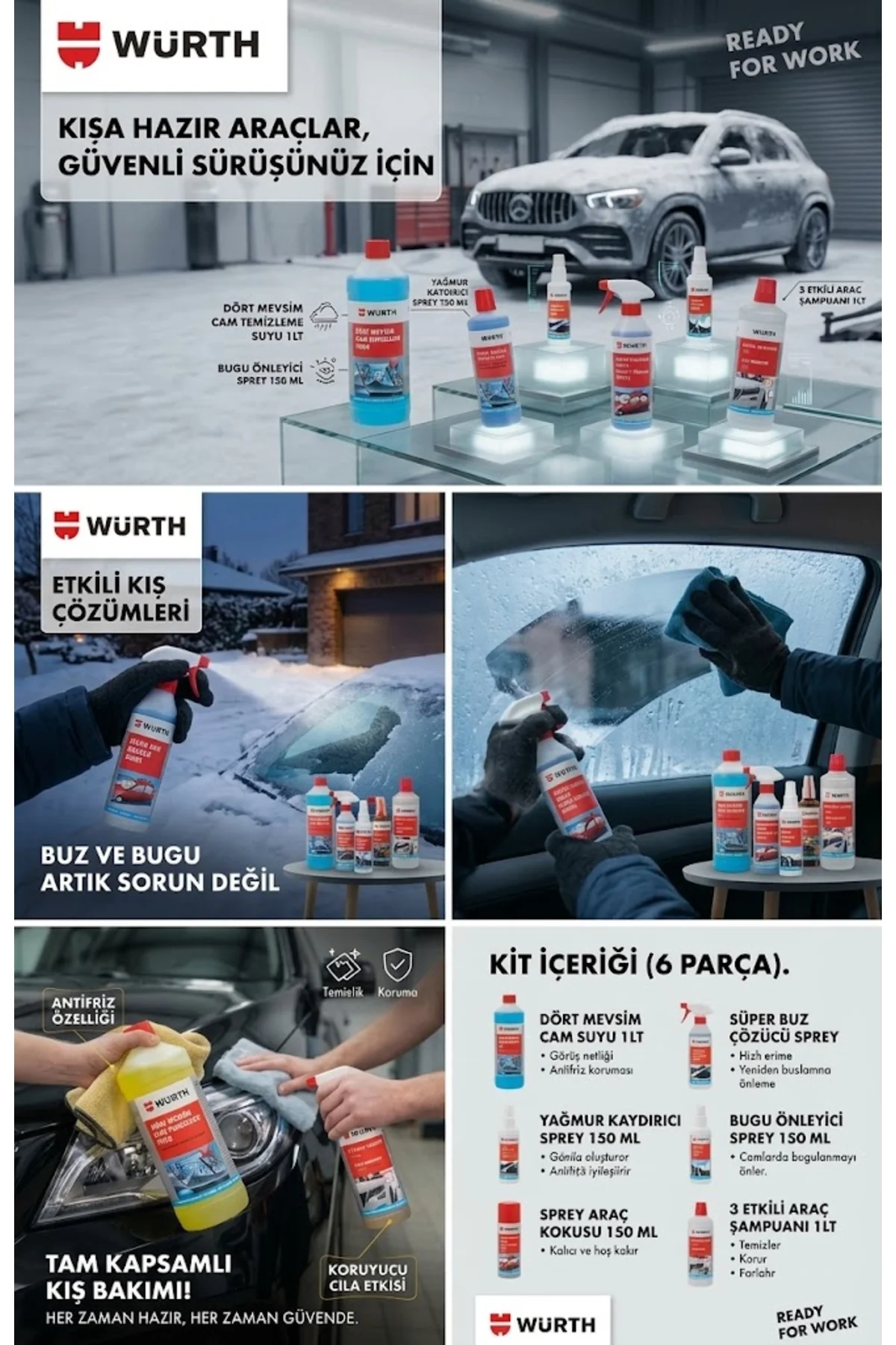 Kış Bakım Ürünleri Seti | Araçlar İçin Komple Koruma ve Temizlik