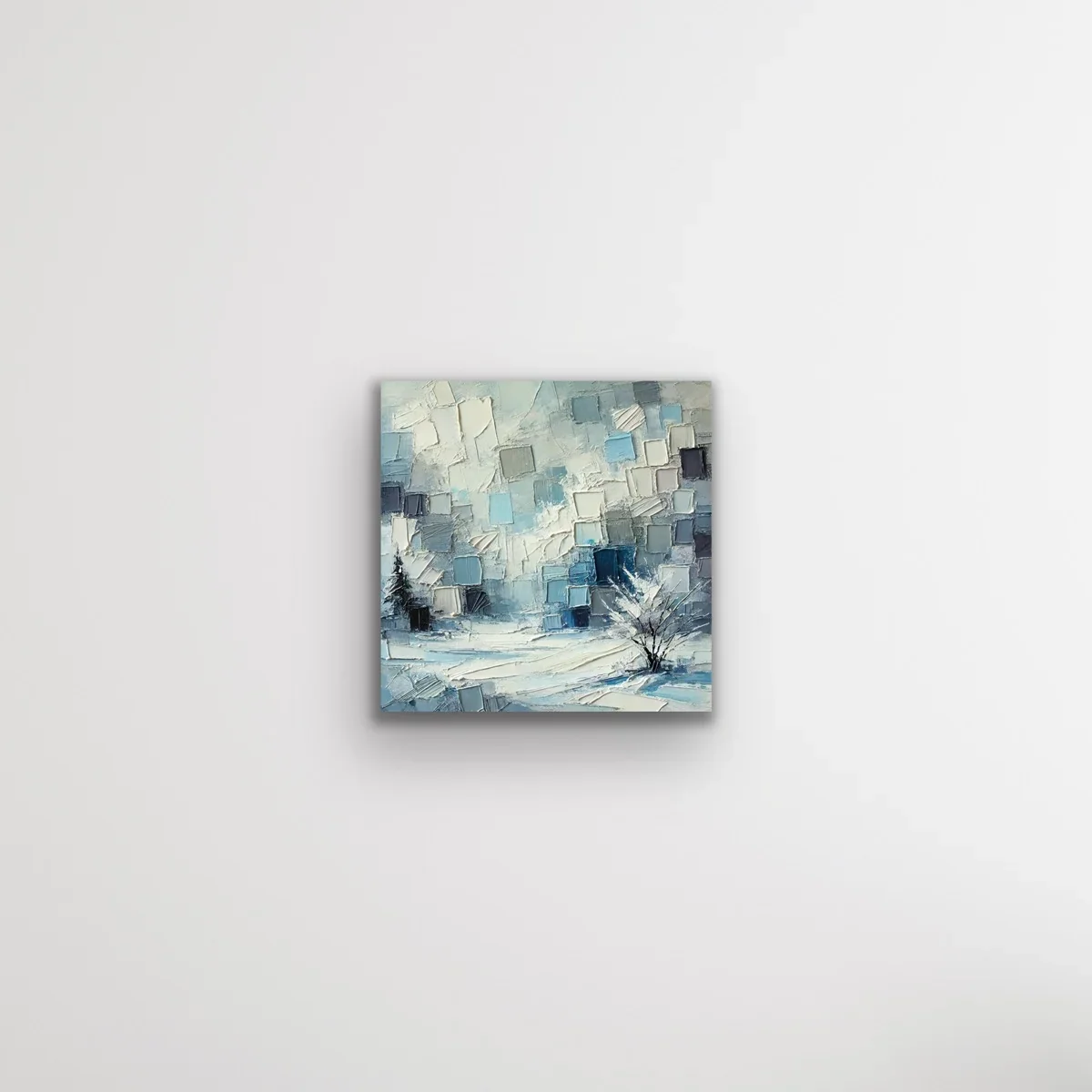 Kış Mevsimi Kanvas Tablo 60x60cm - Şaseye Hazır, Çerçevesiz Duvar Sanatı