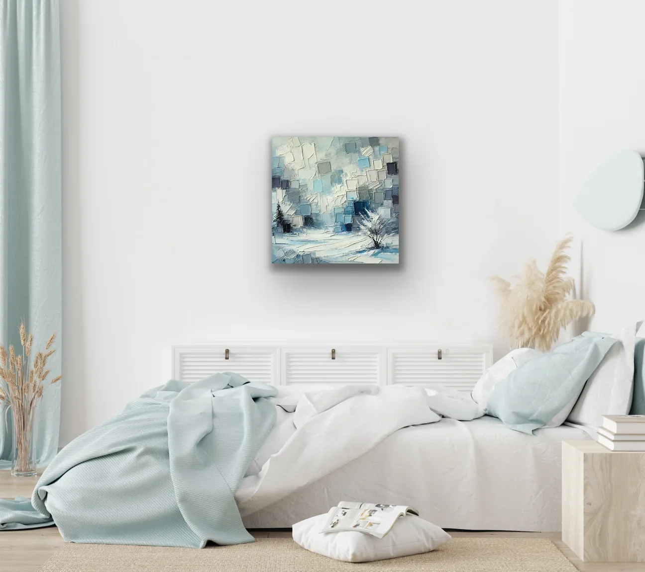 Kış Mevsimi Kanvas Tablo 60x60cm - Şaseye Hazır, Çerçevesiz Duvar Sanatı