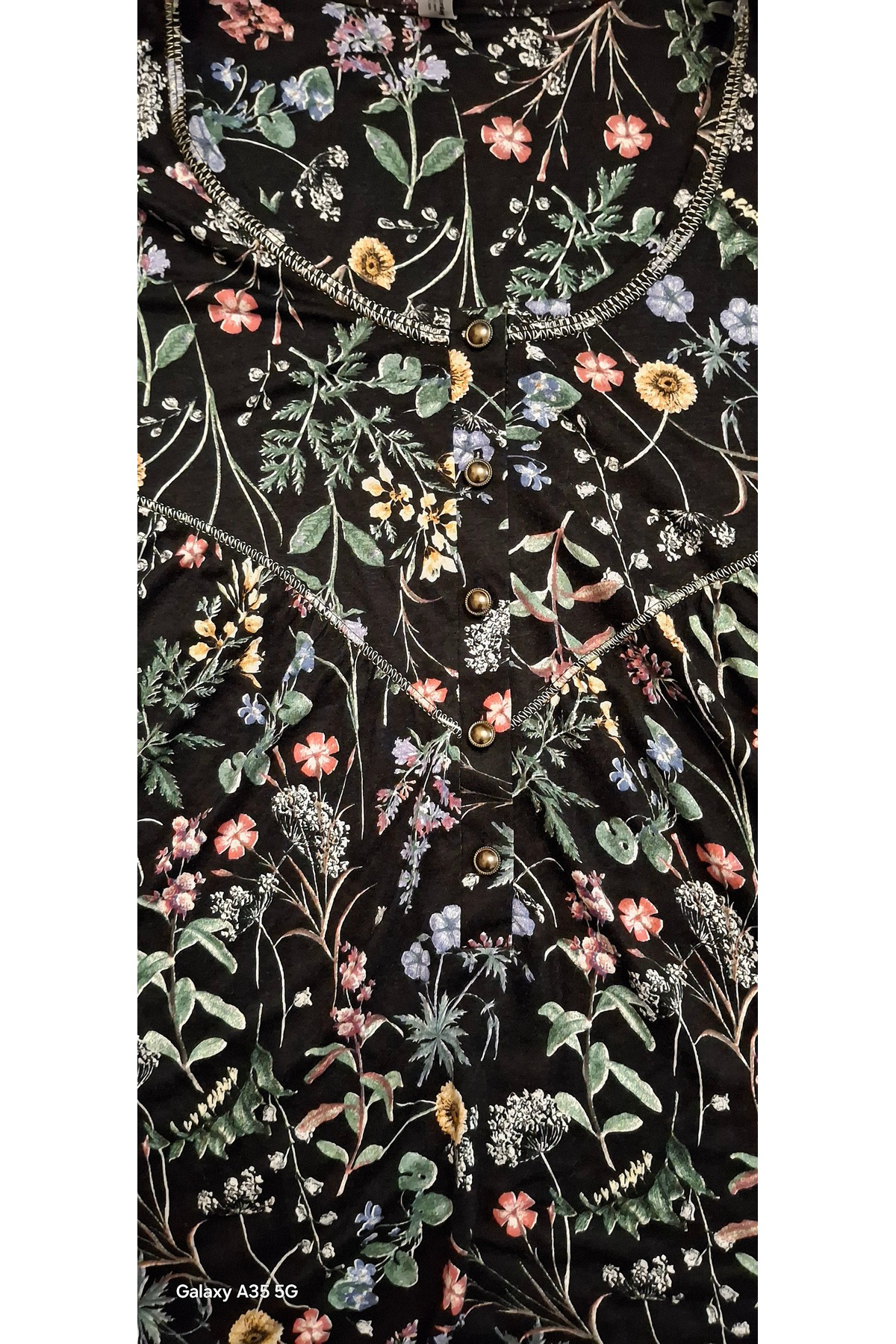 Etoile Kısa Kol Bambu Kadın Gecelik Siyah