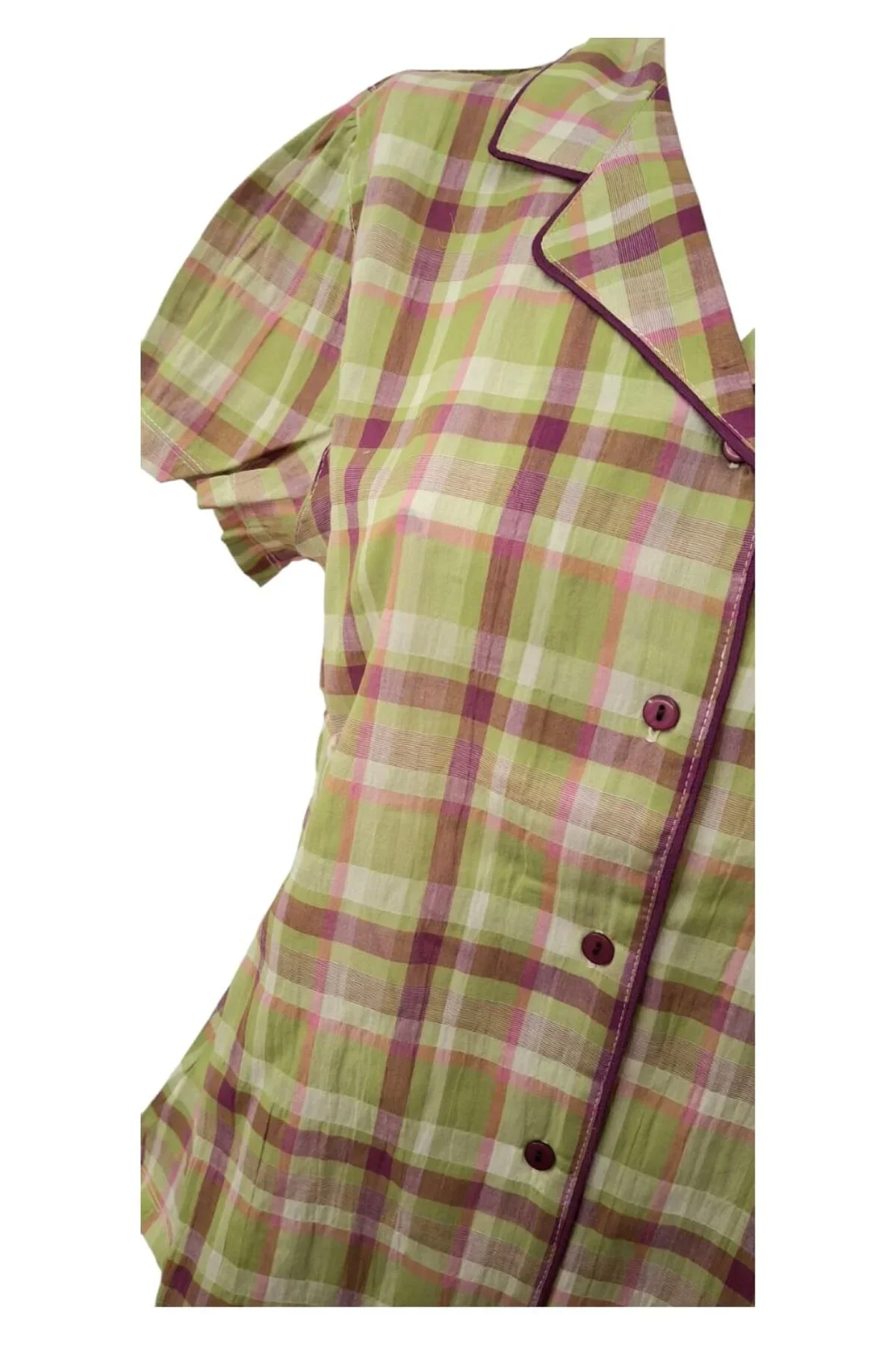 Kısa Kol Boy Düğmeli Poplin Kadın Pijama Takımı Kısa Kol Boy Düğmeli Poplin Kadın Pijama Takımı - Görsel 3