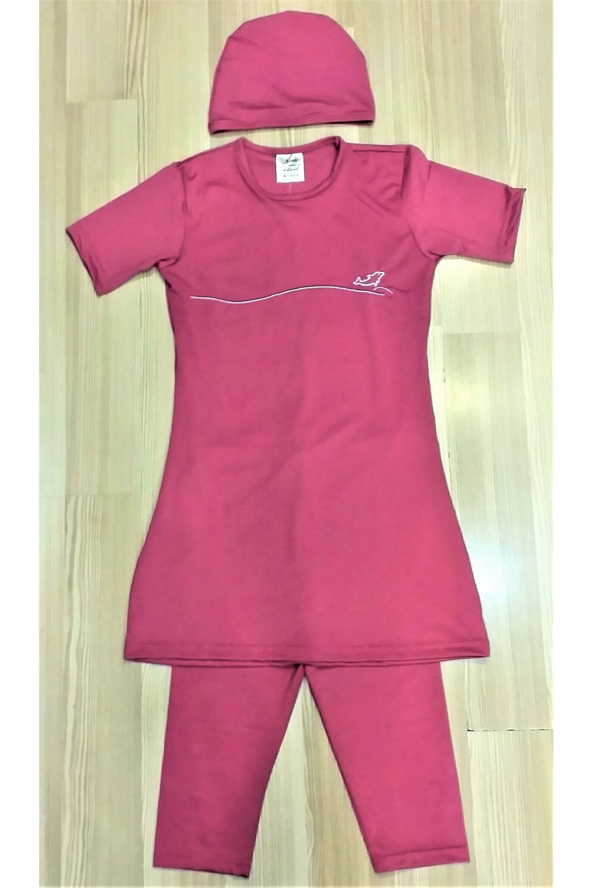 Sunsurf Kısa Kol Çocuk Tesettür Mayo Yarım Kapalı Yeni Sezon