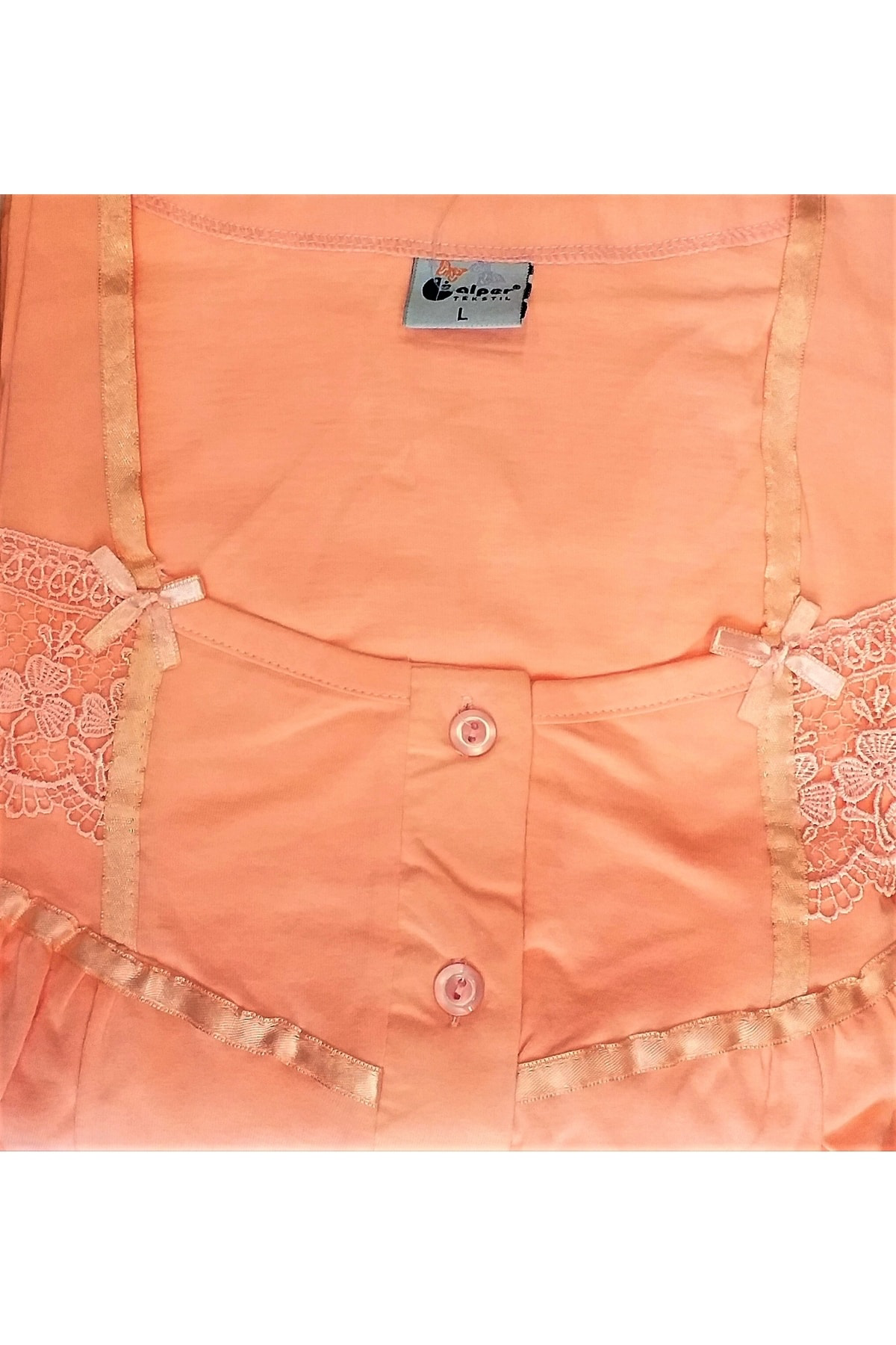 Kısa Kol Gecelik Anne Geceliği Yavruağzı