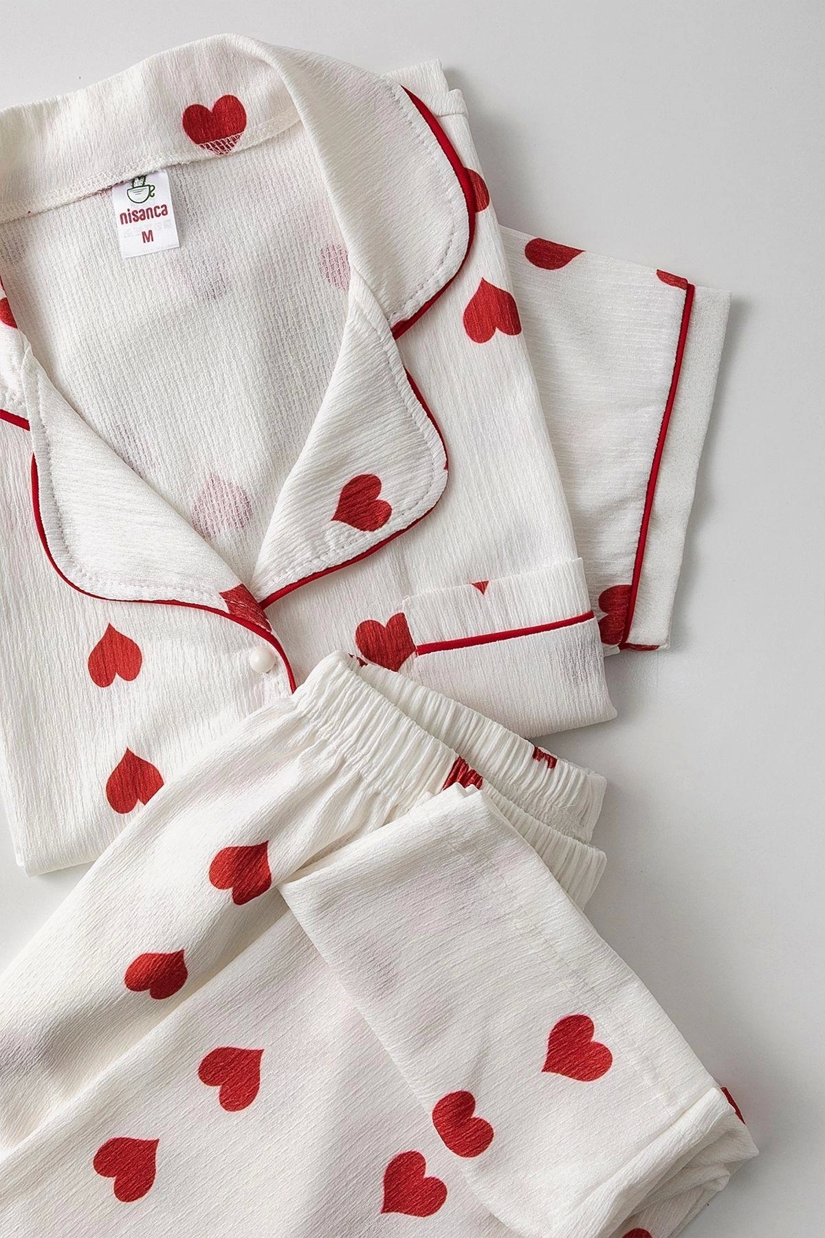 Uzun Kol Gömlek Yaka Kadın Pinterest Pijama Takımı - Mevsimlik Kadın Pijama- Geniş Beden Aral�