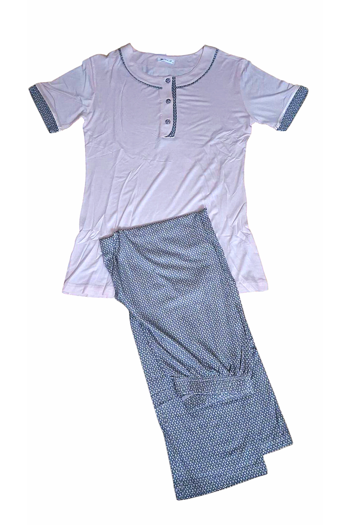 Kısa Kol Kadın Pijama Takımı Pembe