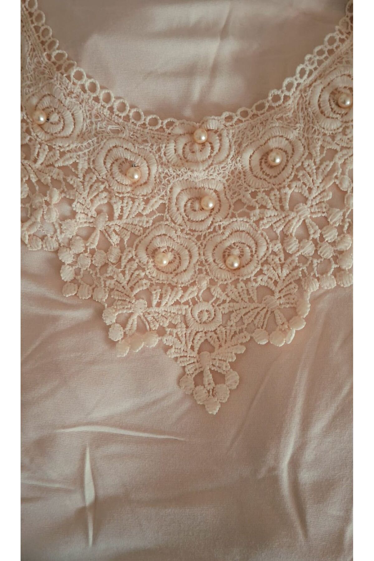 Dika Kısa Kol Uzun Boy Kadın Gecelik Somon