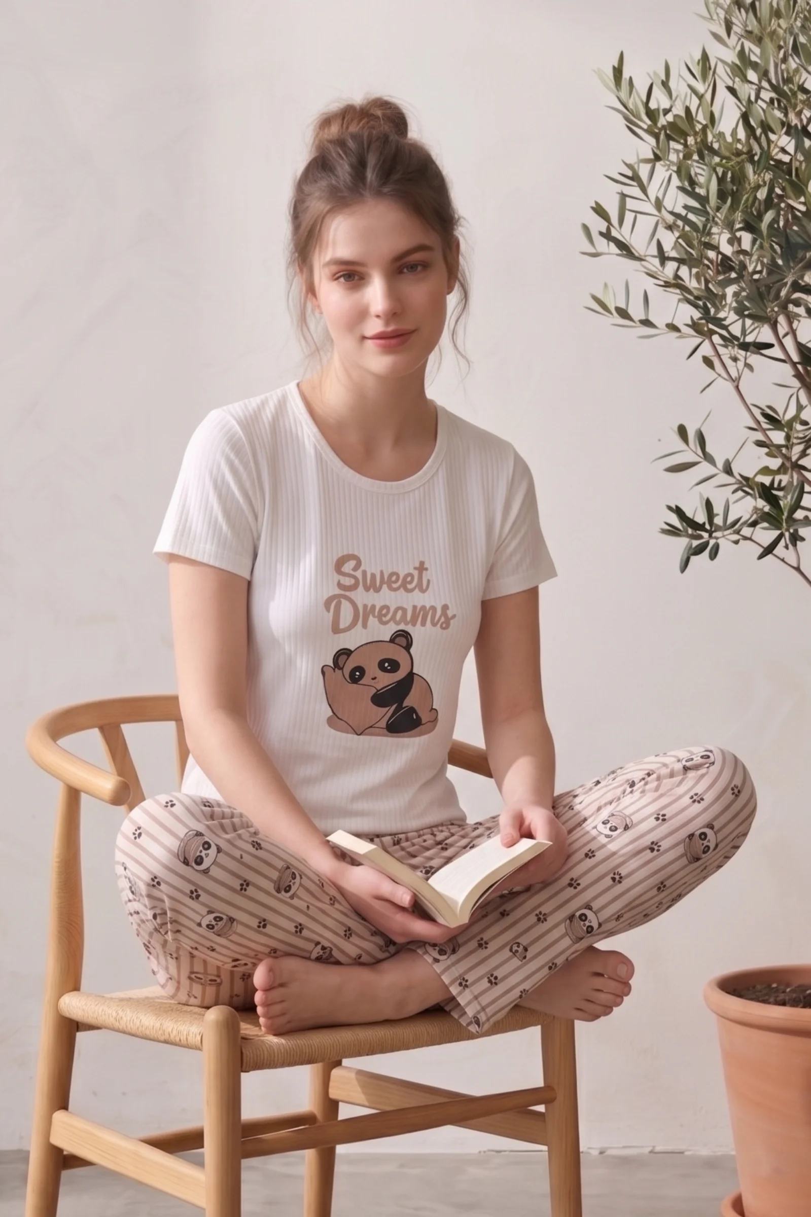 Kısa Kollu Desenli Yazlık Kadın Pijama Takımı, Bej, 3XL Fiyatı, Yorumları ve Özellikleri
