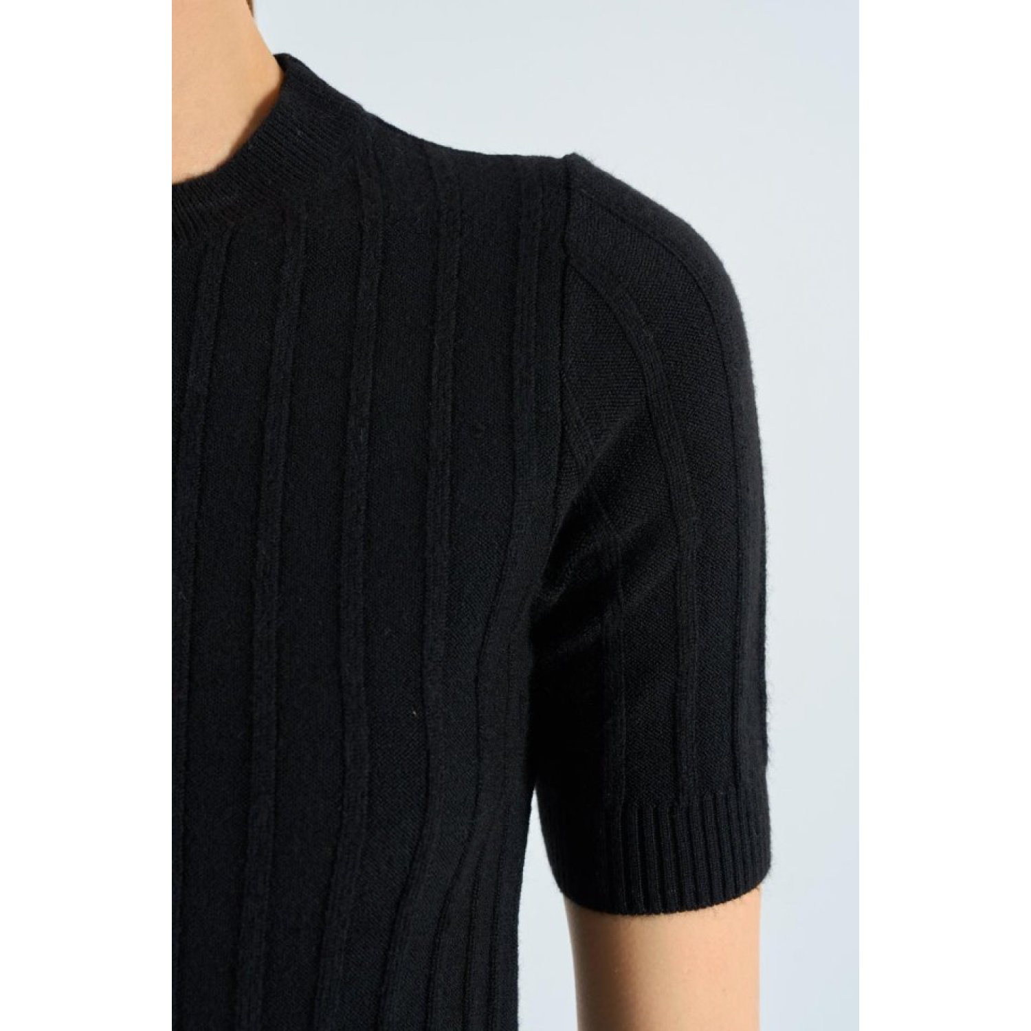 Kısa KolluLucky Life Kadın  Tek Fitilli Kazak - Siyah