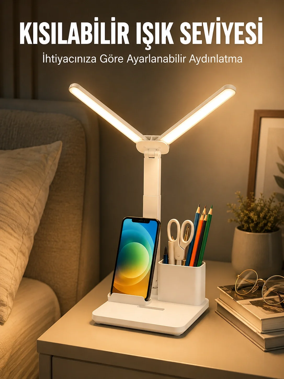 Kısılabilir LED Masa Lambası – Kalemlik, Telefon Standı ve Okuma Işığı Bir Arada Yeni Nesil Fiyatı, Yorumları ve Özellikleri