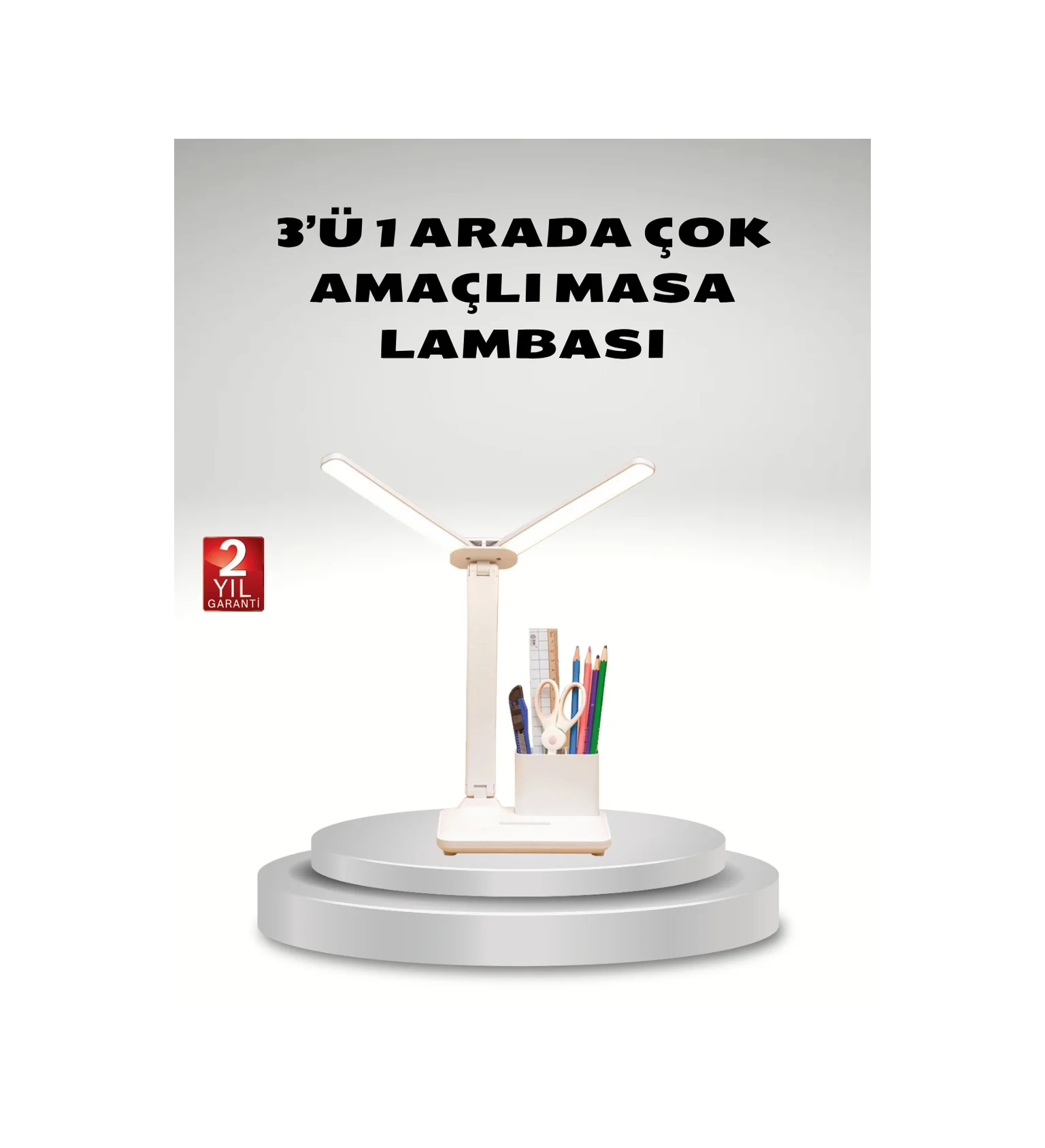 Kısılabilir Led Masa Lambası Kalemlik Ve Telefon Standlı, Göz Yormayan Işık - Lisinya Diğer
