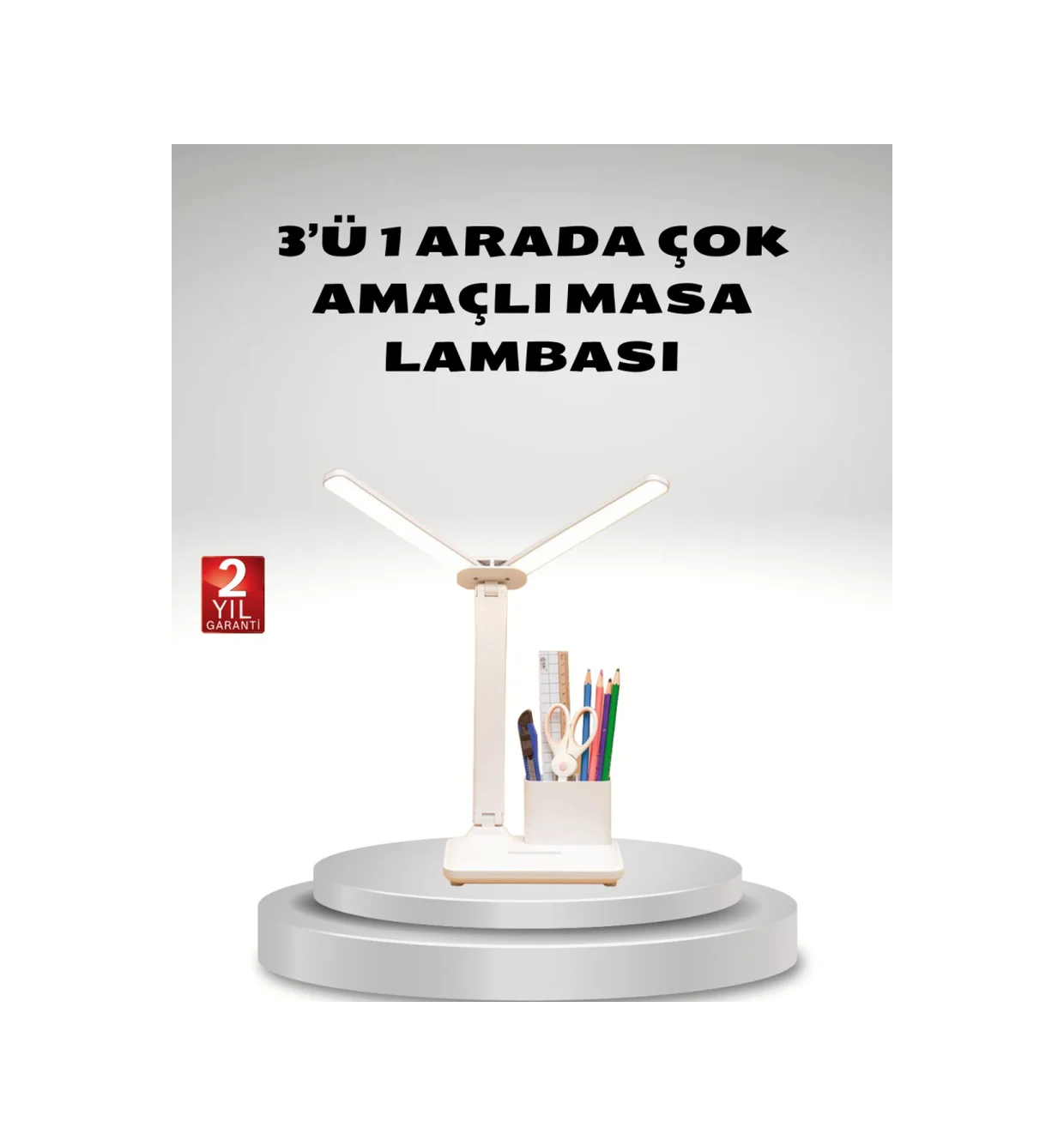 Kısılabilir Led Masa Lambası Kalemlik Ve Telefon Standlı, Göz Yor