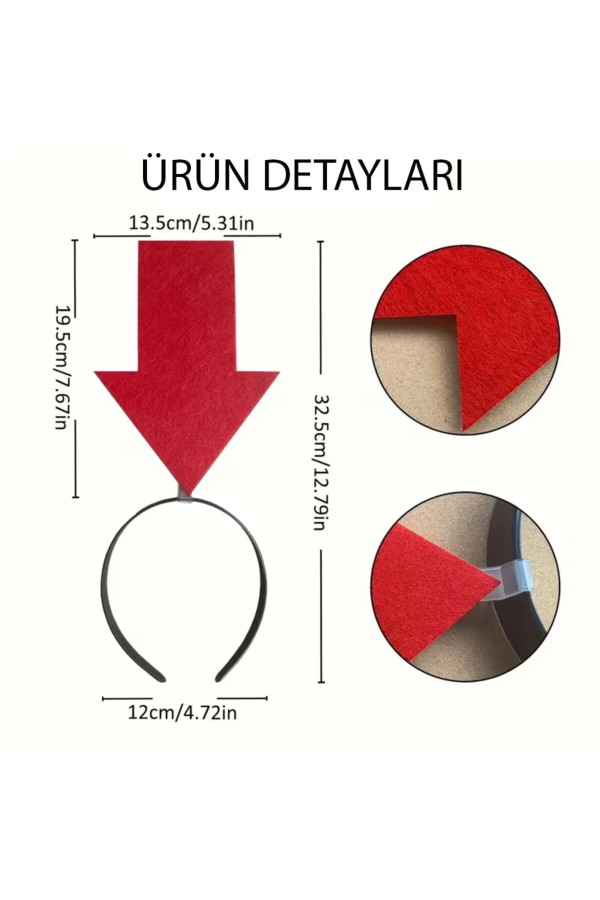 Kişiselleştirilebilir Ok Taç – Üzerine Yazı Yazılabilen Parti Tacı Kırmızı Renk