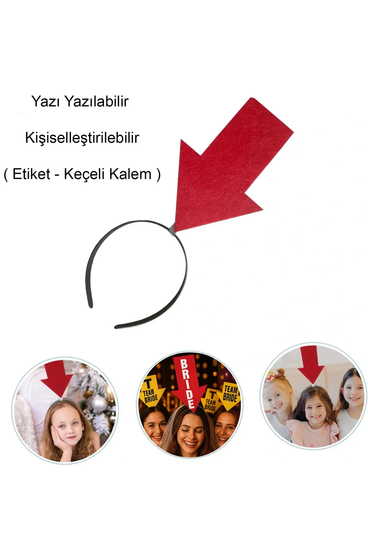 Kişiselleştirilebilir Ok Taç – Üzerine Yazı Yazılabilen Parti Tac