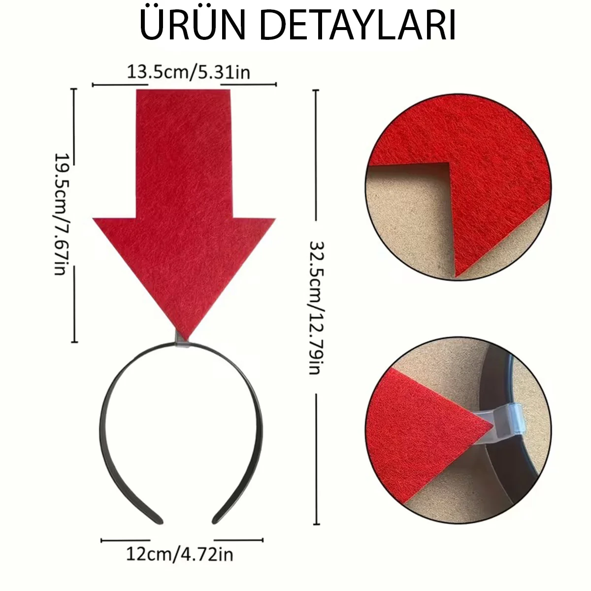 Kişiselleştirilebilir Ok Taç – Üzerine Yazı Yazılabilen Parti Tacı Kırmızı