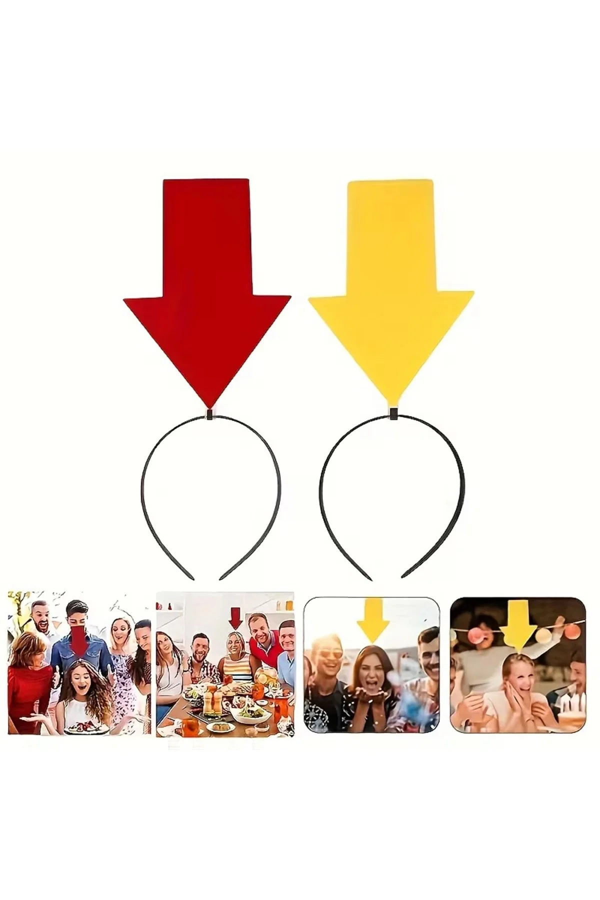 Kişiselleştirilebilir Ok İşaretli Mesaj Tacı (2’Li Set Sarı-Kırmızı) - Görsel 3