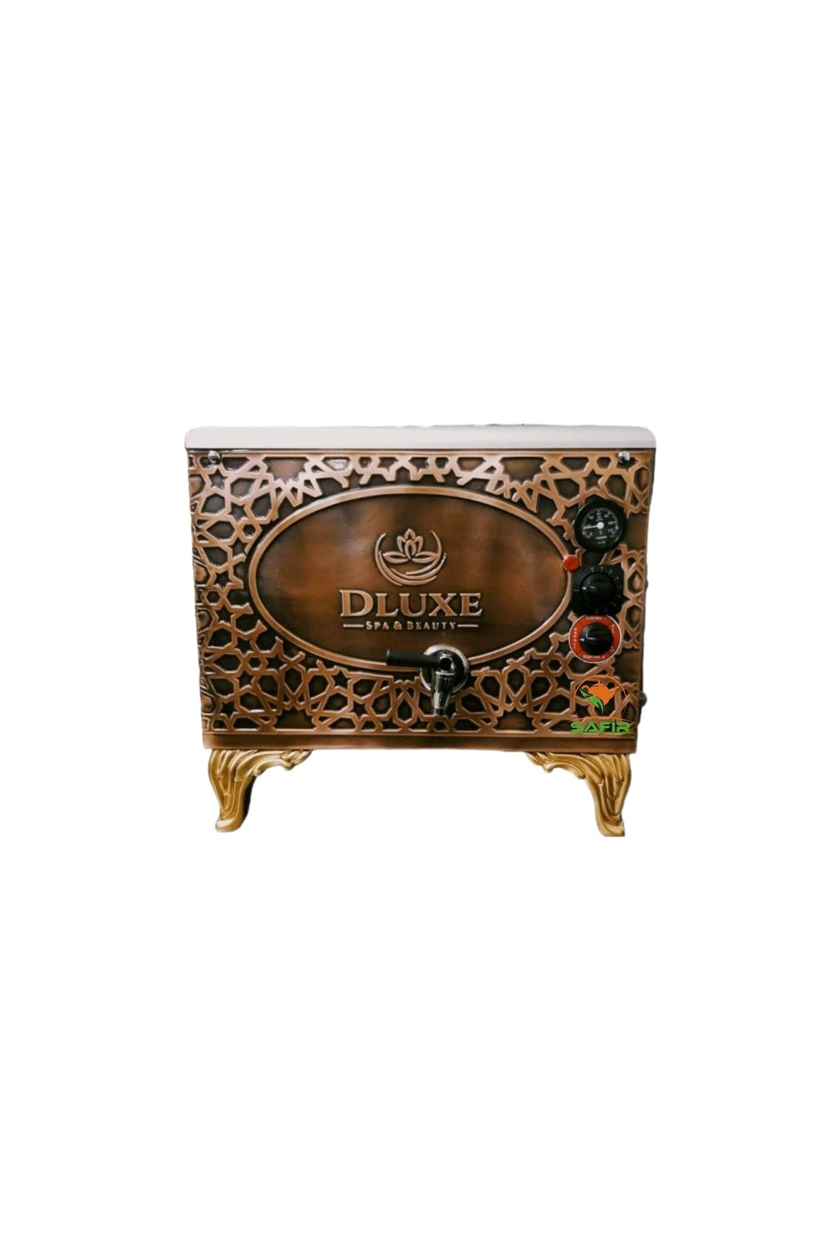 Kişiye Firmaya Özel Isimli Logolu 2 Gözlü Bakır Çay Kazanı Ofisti