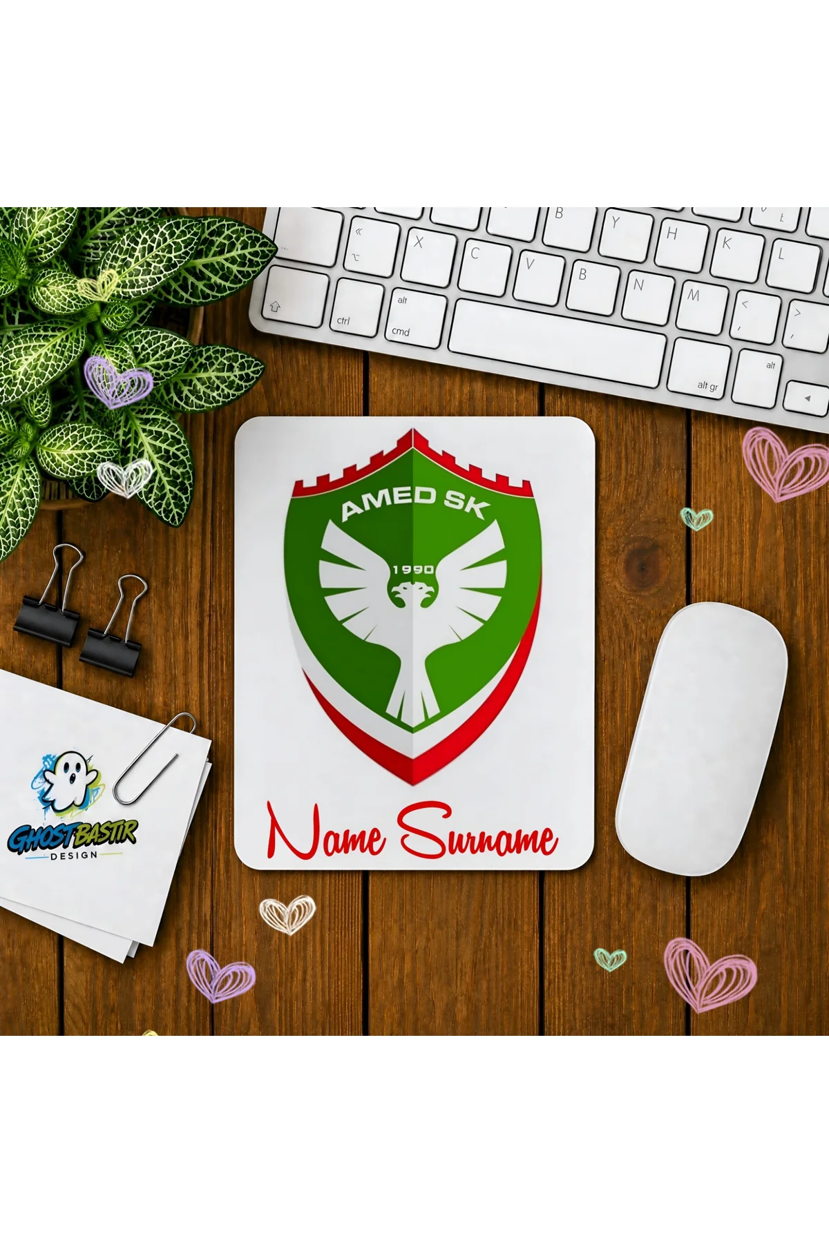 Kişiye Özel Amedspor Baskılı Oyuncu Mousepad 0145