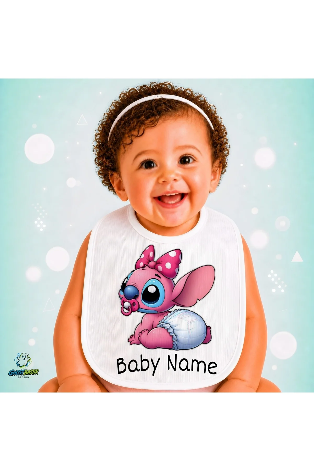 Kişiye Özel Angel Keten Bebek Mama Önlüğü – Yumuşak, Emici, Yıkanabilir, Özel Tasarım P065