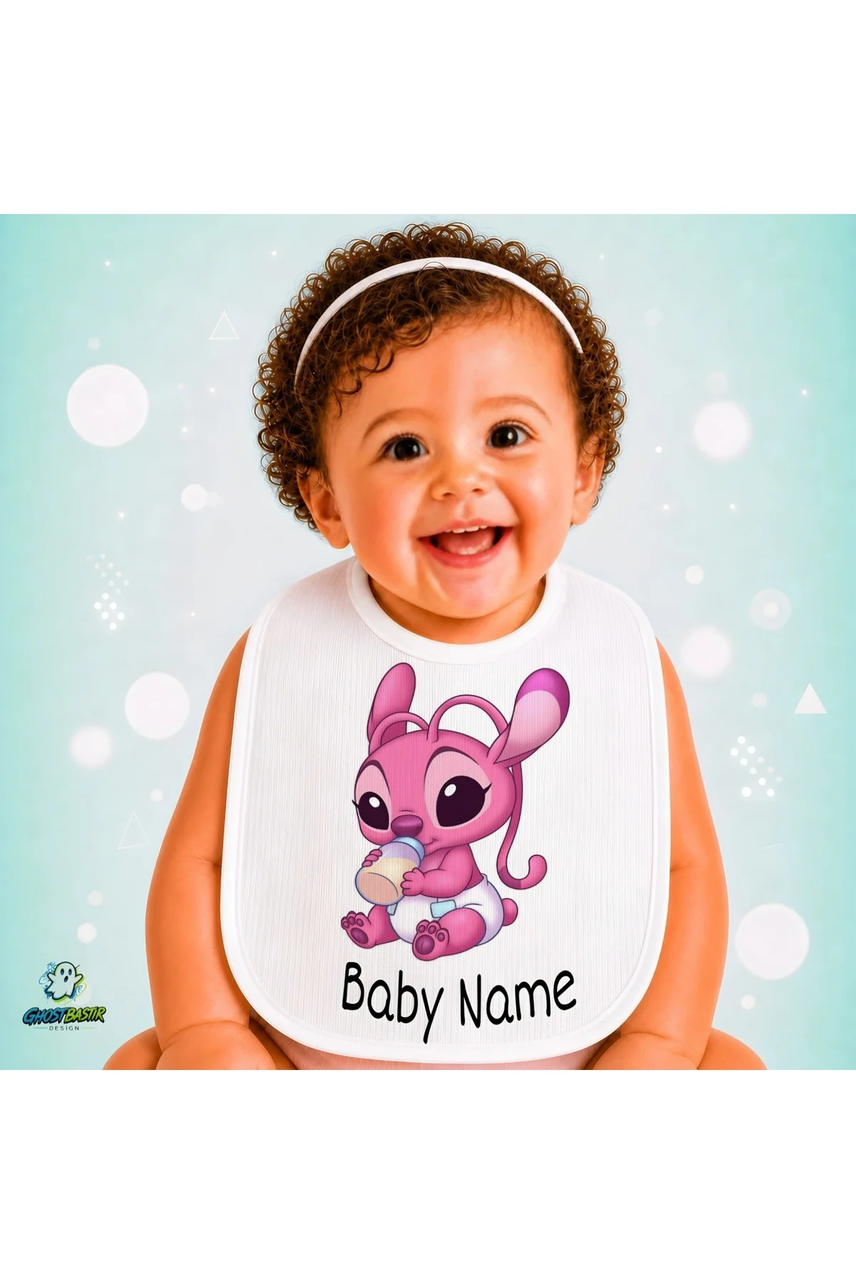 Kişiye Özel Angel Keten Bebek Mama Önlüğü – Yumuşak, Emici, Yıkanabilir, Özel Tasarım P066