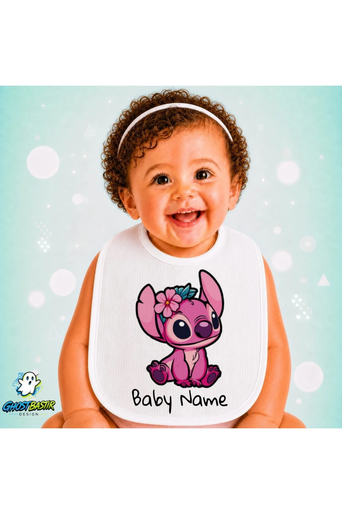 Kişiye Özel Angel Keten Bebek Mama Önlüğü – Yumuşak, Emici, Yıkanabilir, Özel Tasarım P067