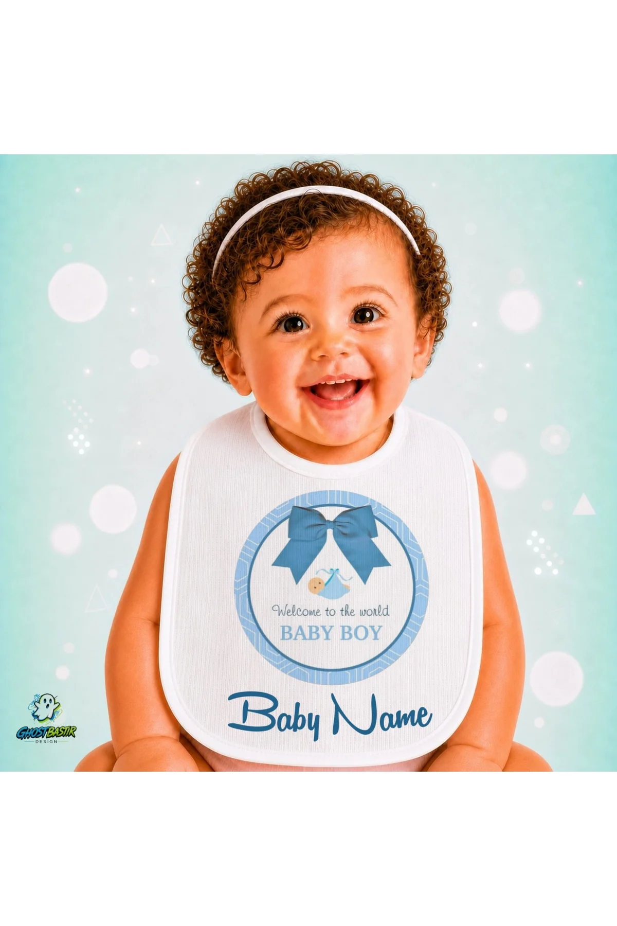 Kişiye Özel Baby Boy Keten Bebek Mama Önlüğü – Yumuşak, Emici, Yıkanabilir, Özel Tasarım P072