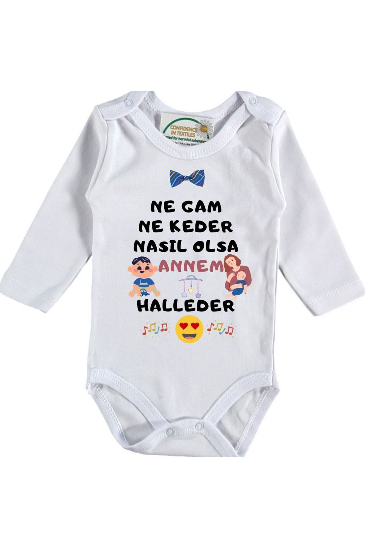 Kişiye özel bebek Zıbın Ne Gam ne keder Annem Halleder Erkek bebe