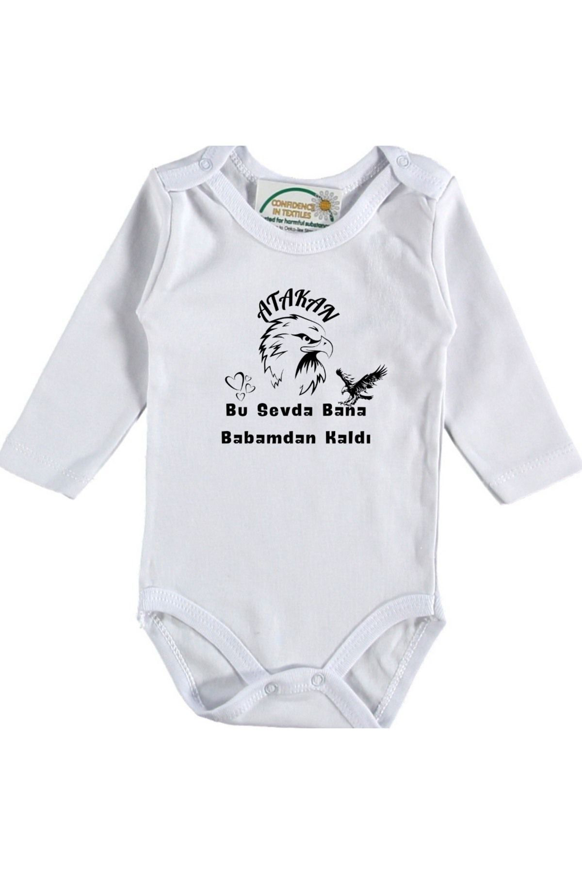 Kişiye özel bebek Zıbın Bu sevda bana babamdan kaldı Kara kartal