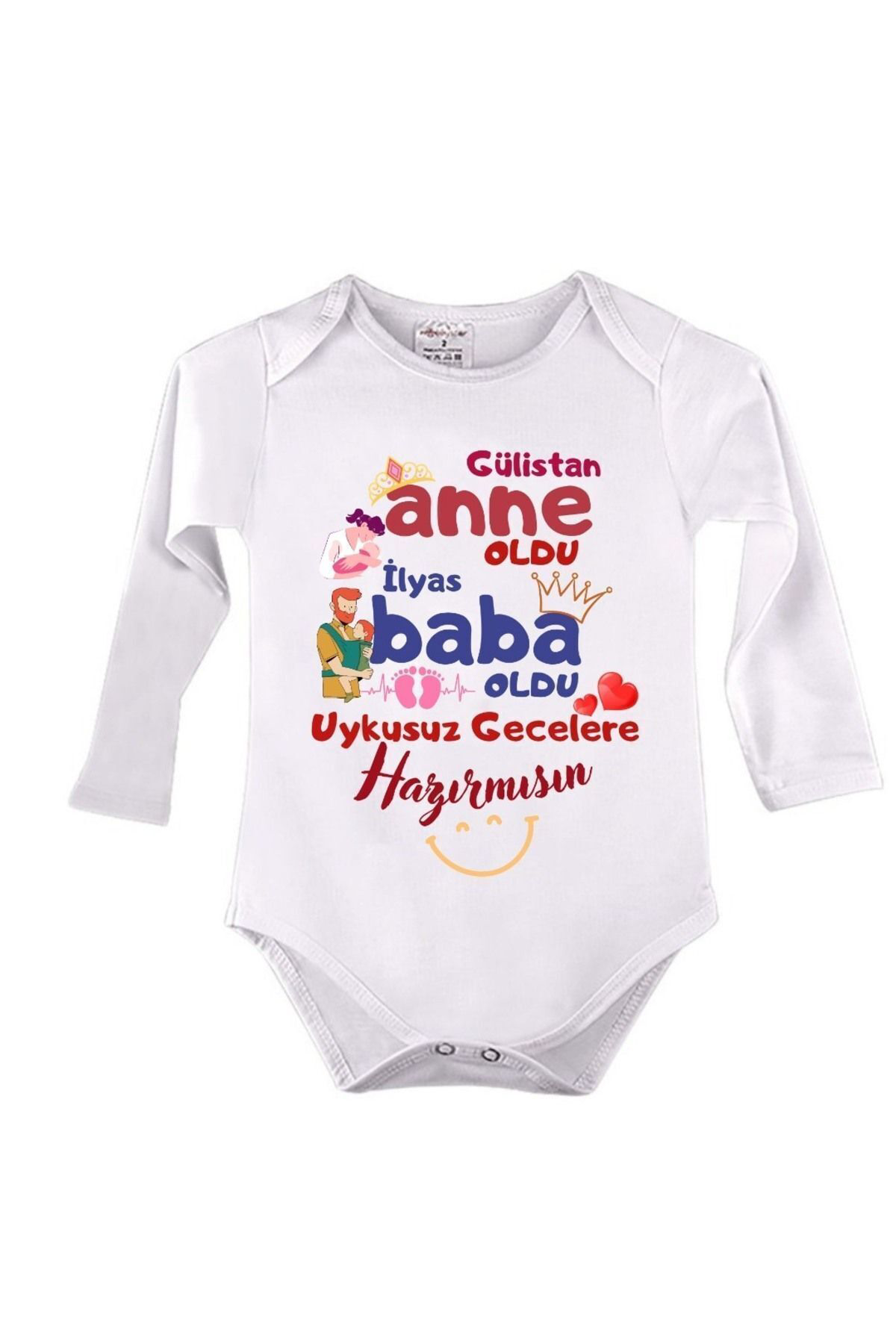 Kişiye özel bebek zıbın Anne Baba uykusuz gecelere hazırmısınız