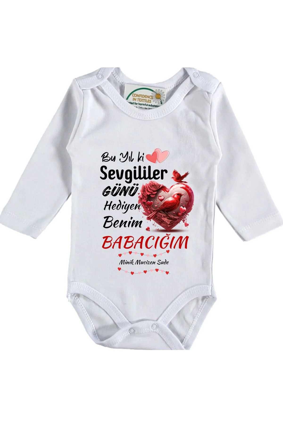 Kişiye Özel Bebek Zıbın Sevgililer Günü Hediyen benim Yazılı