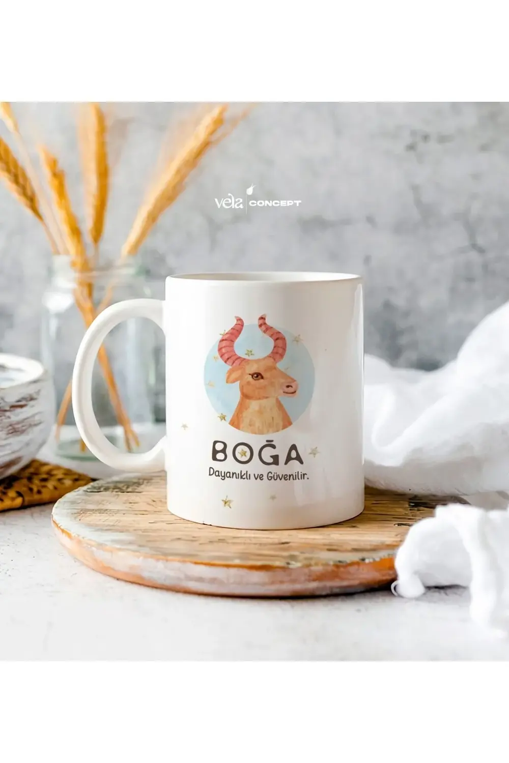 Kişiye Özel Boğa Burç Beyaz Kupa Bardak