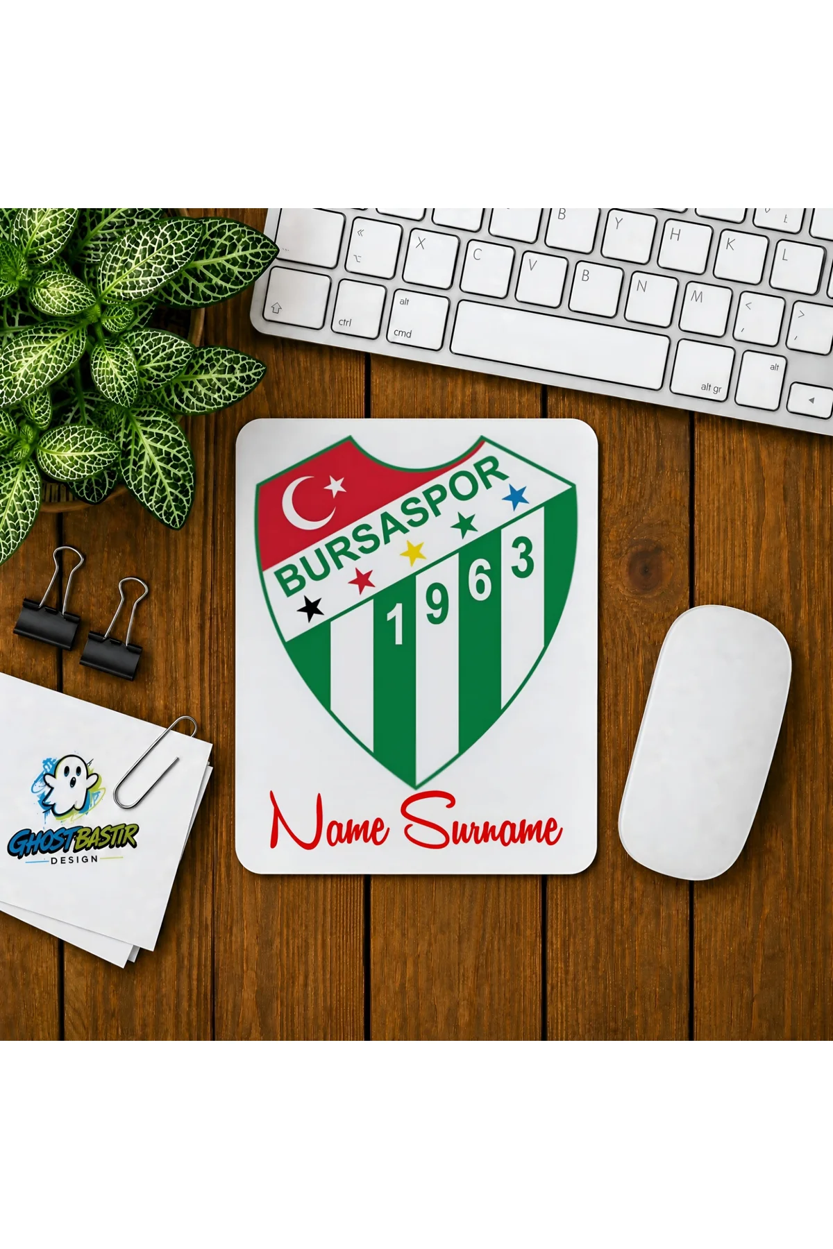Kişiye Özel Bursaspor Baskılı Oyuncu Mousepad 0147