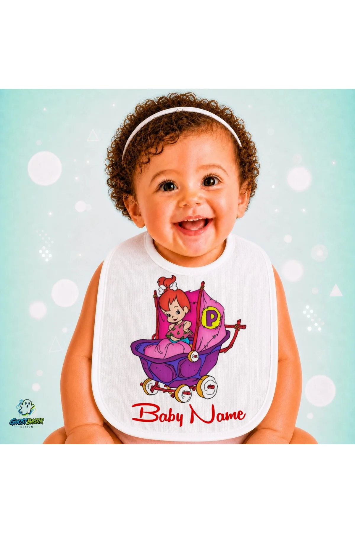 Kişiye Özel Çakıl Keten Bebek Mama Önlüğü – Yumuşak, Emici, Yıkanabilir, Özel Tasarım P079